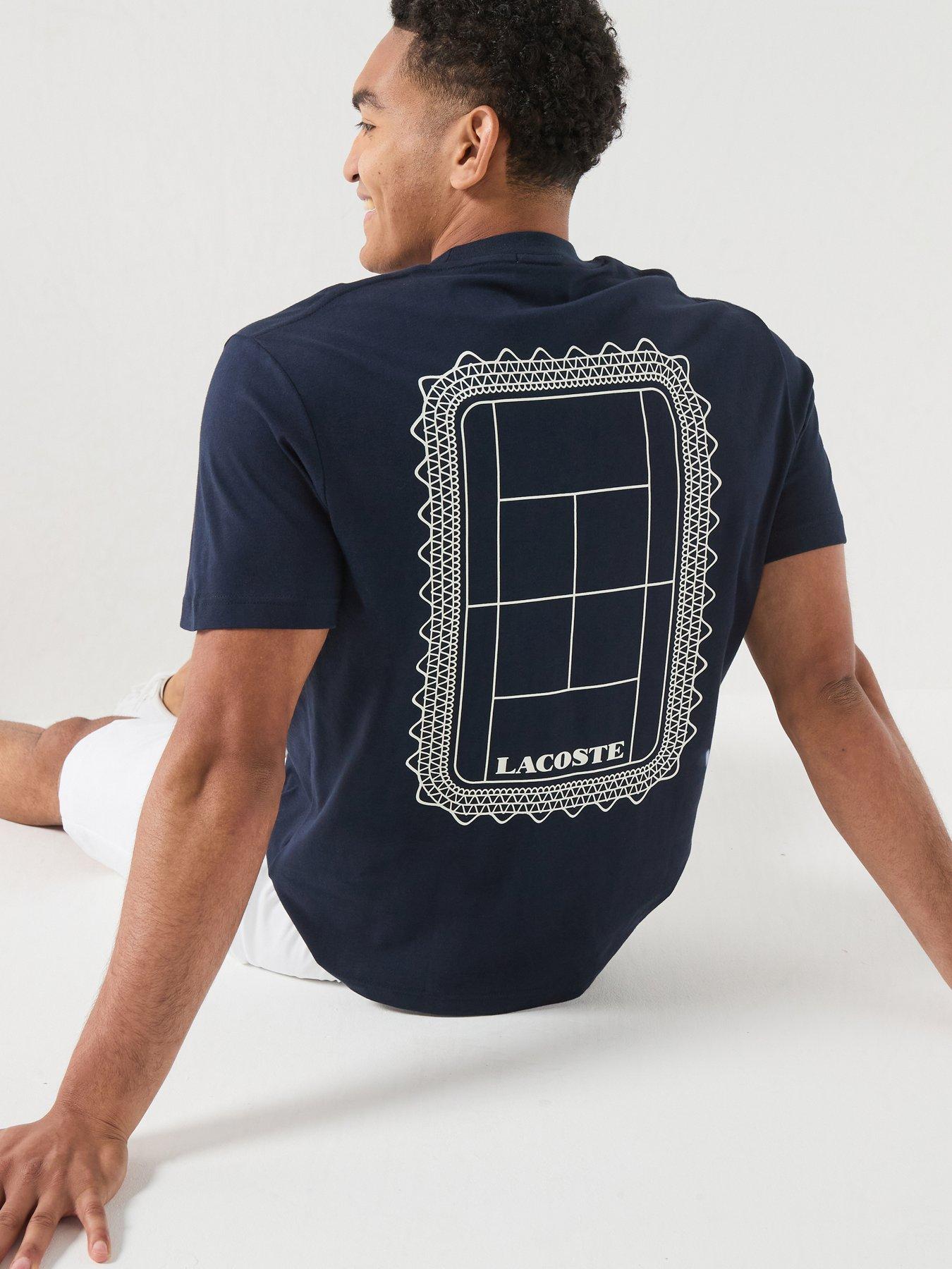 Lacoste Premium Back Graphic T-Shirt, Navy, Size S, Men