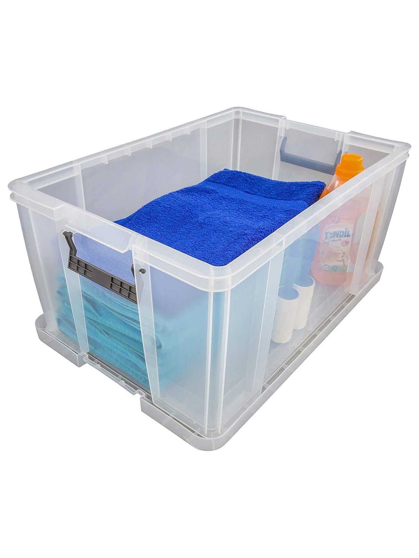 Whitefurze Allstore 70l Plastic Storage Box With Lid & Clamps | Very