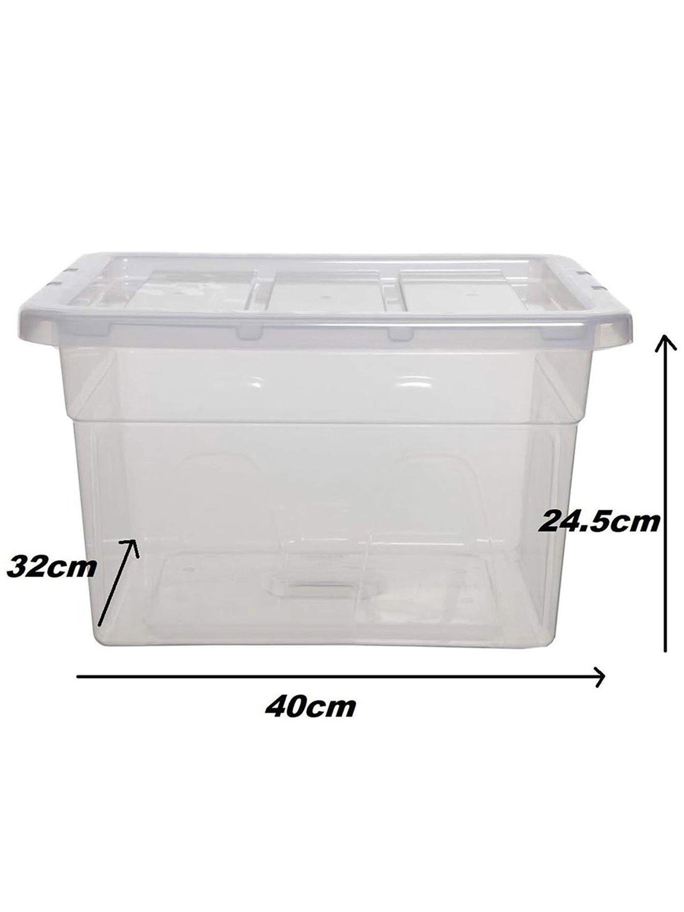 Whitefurze Spacemaster Midi & Maxi Storage Boxes With Lids, Clear, 2 ...