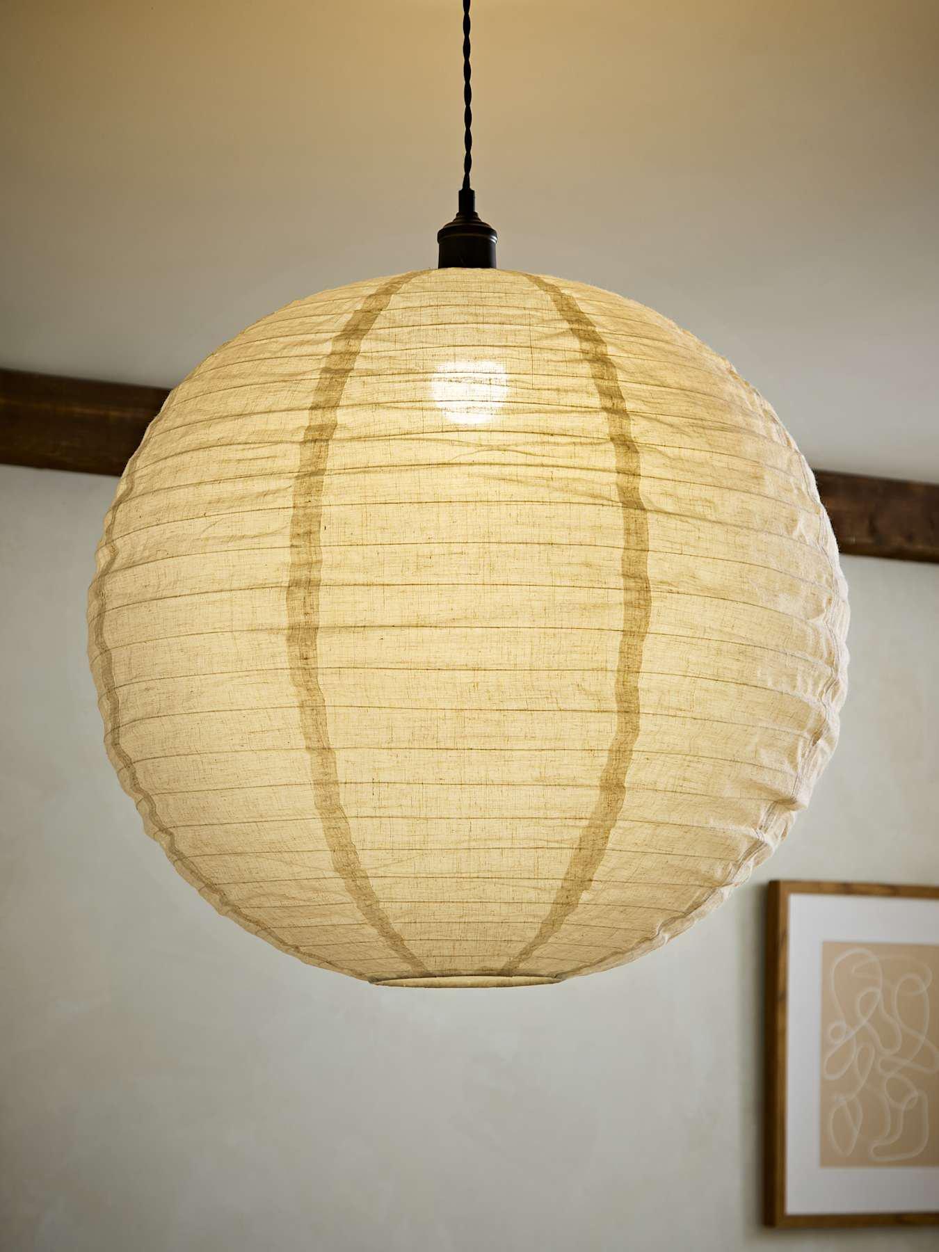 ValueLights Etta Natural Linen Xl Globe Lamp Shade (d) 60cm