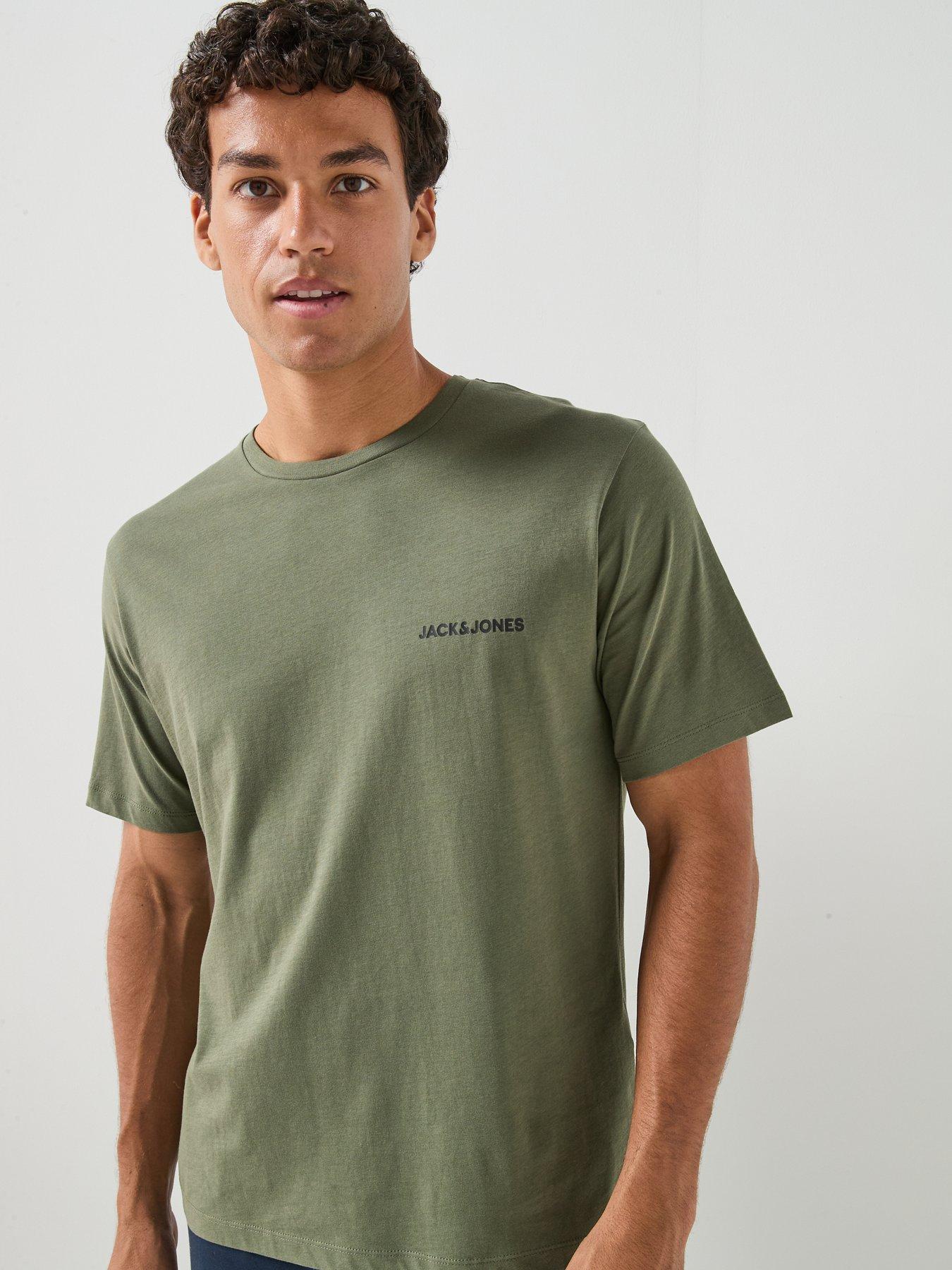 Image 4 of 6 of Jack & Jones Everest T-Shirt And Trousers Pyjama Set - Khaki/Blue