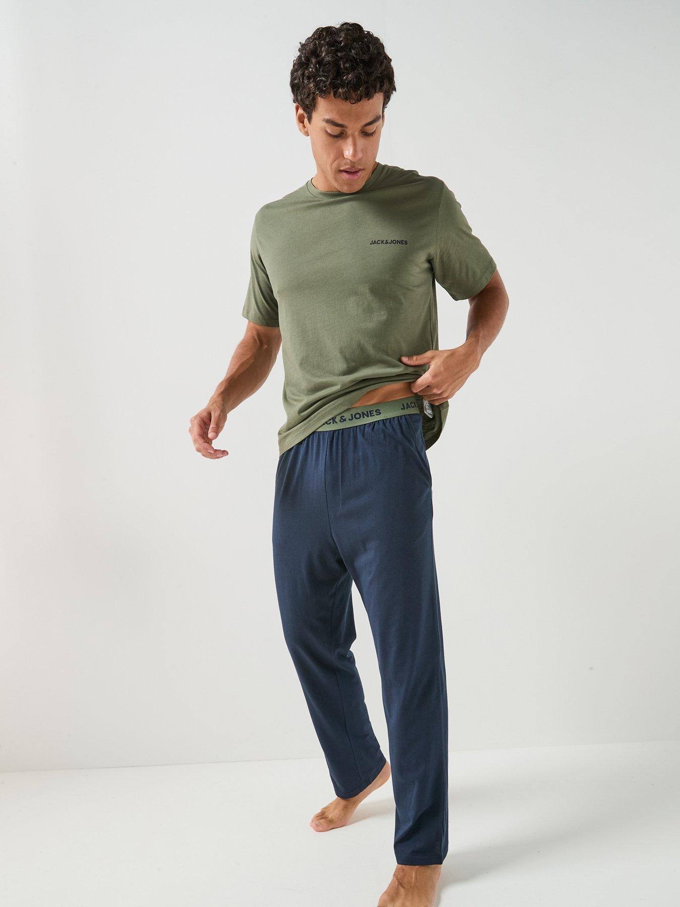 Image 6 of 6 of Jack & Jones Everest T-Shirt And Trousers Pyjama Set - Khaki/Blue