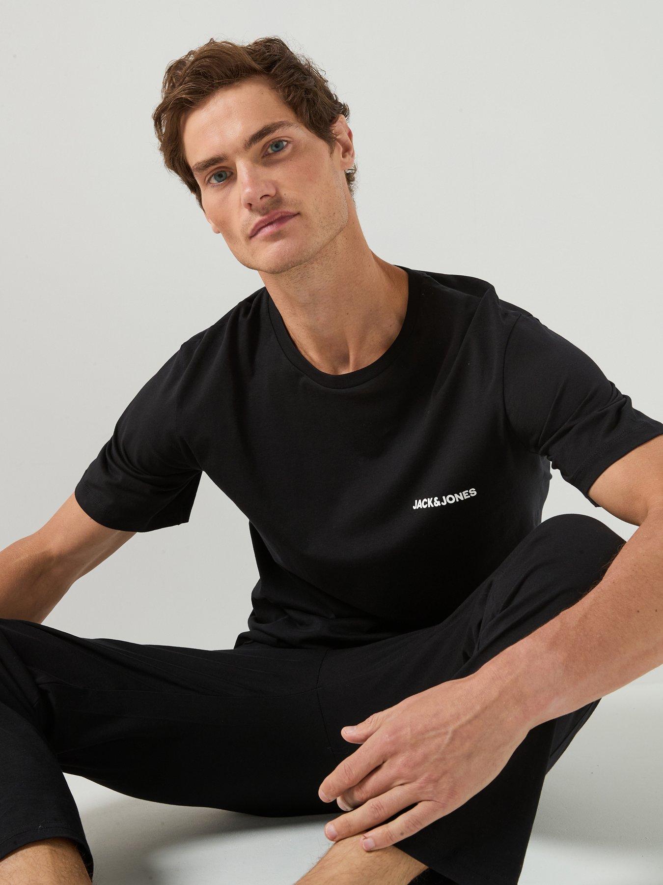 Jack & Jones Everest T-Shirt And Trousers Pyjama Set - Black