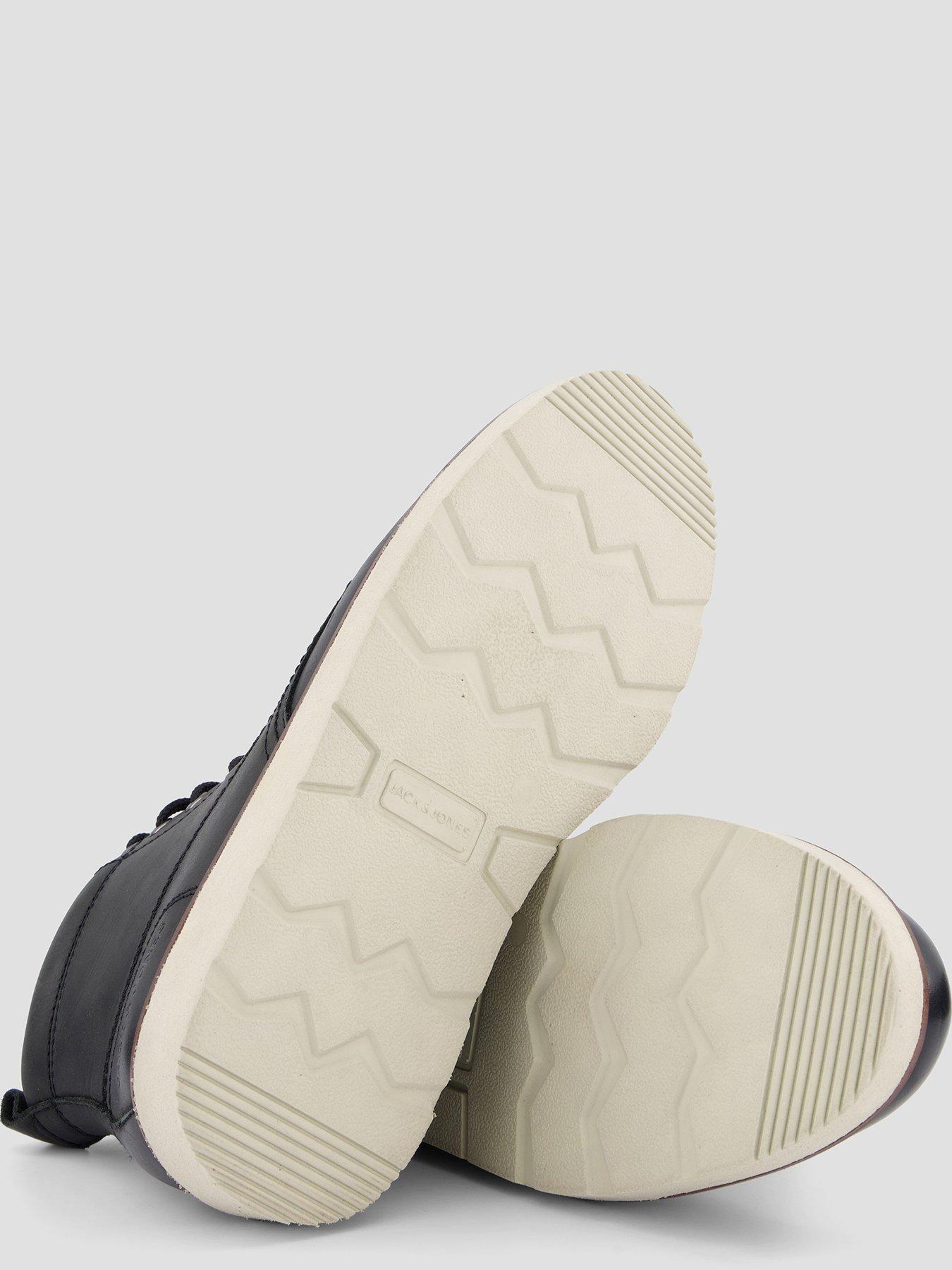 Image 4 of 7 of Jack & Jones Mens Toronto Cow Leather Lace-Up Rubber Sole Boots - Black