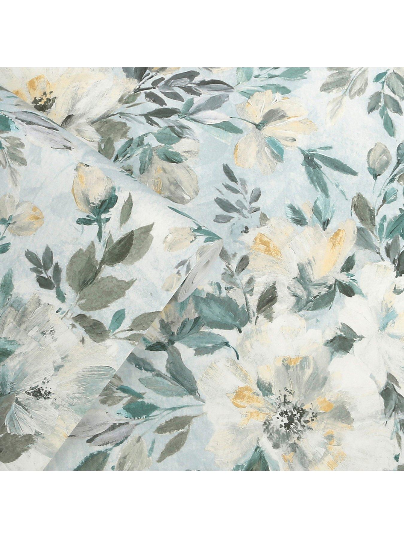 Image 3 of 4 of Laura Ashley Elowen Peony Pale Teal Wallpaper