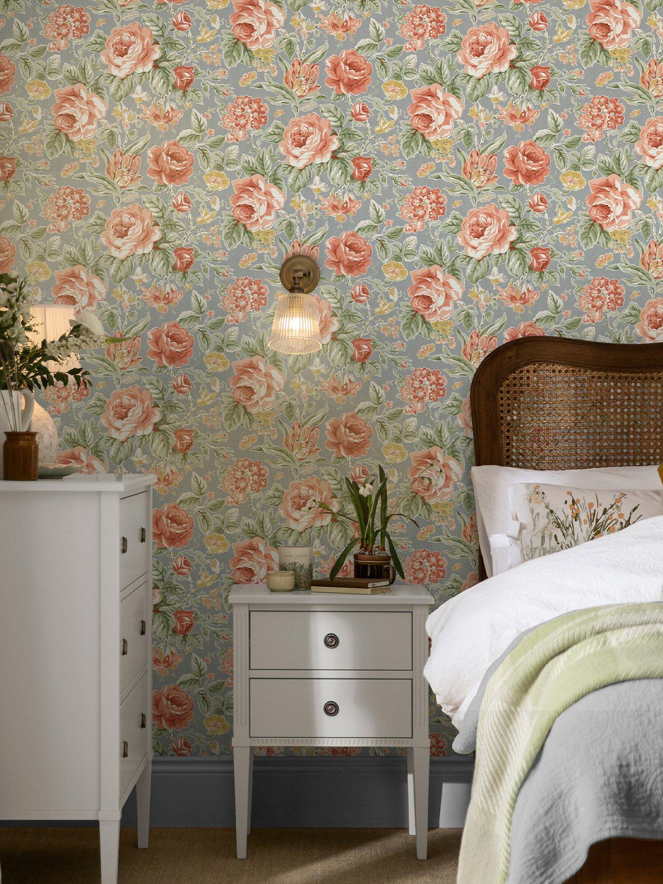 Laura Ashley Wild Roses Ochre Yellow Wallpaper