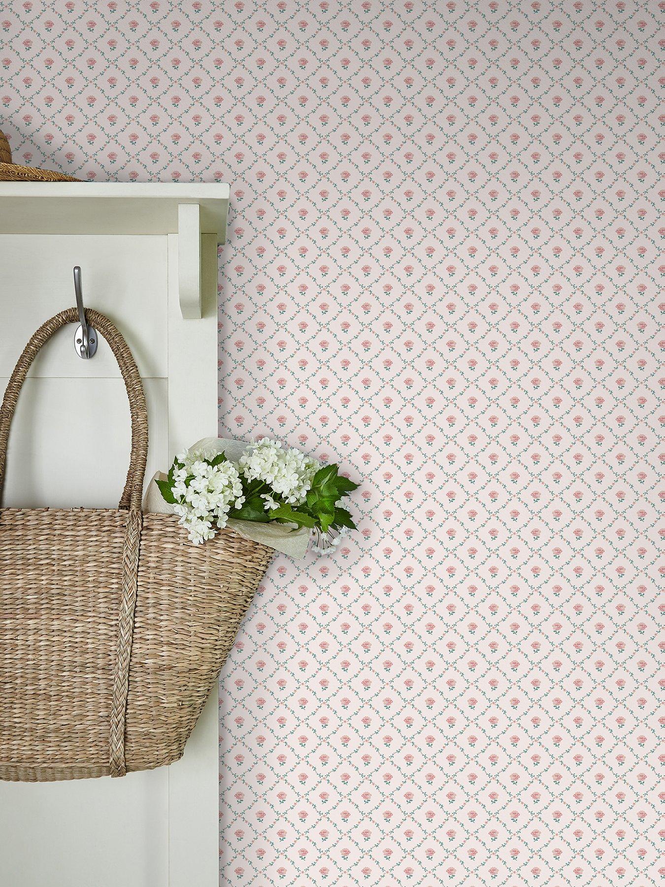 Laura Ashley Kate Coral Pink Wallpaper