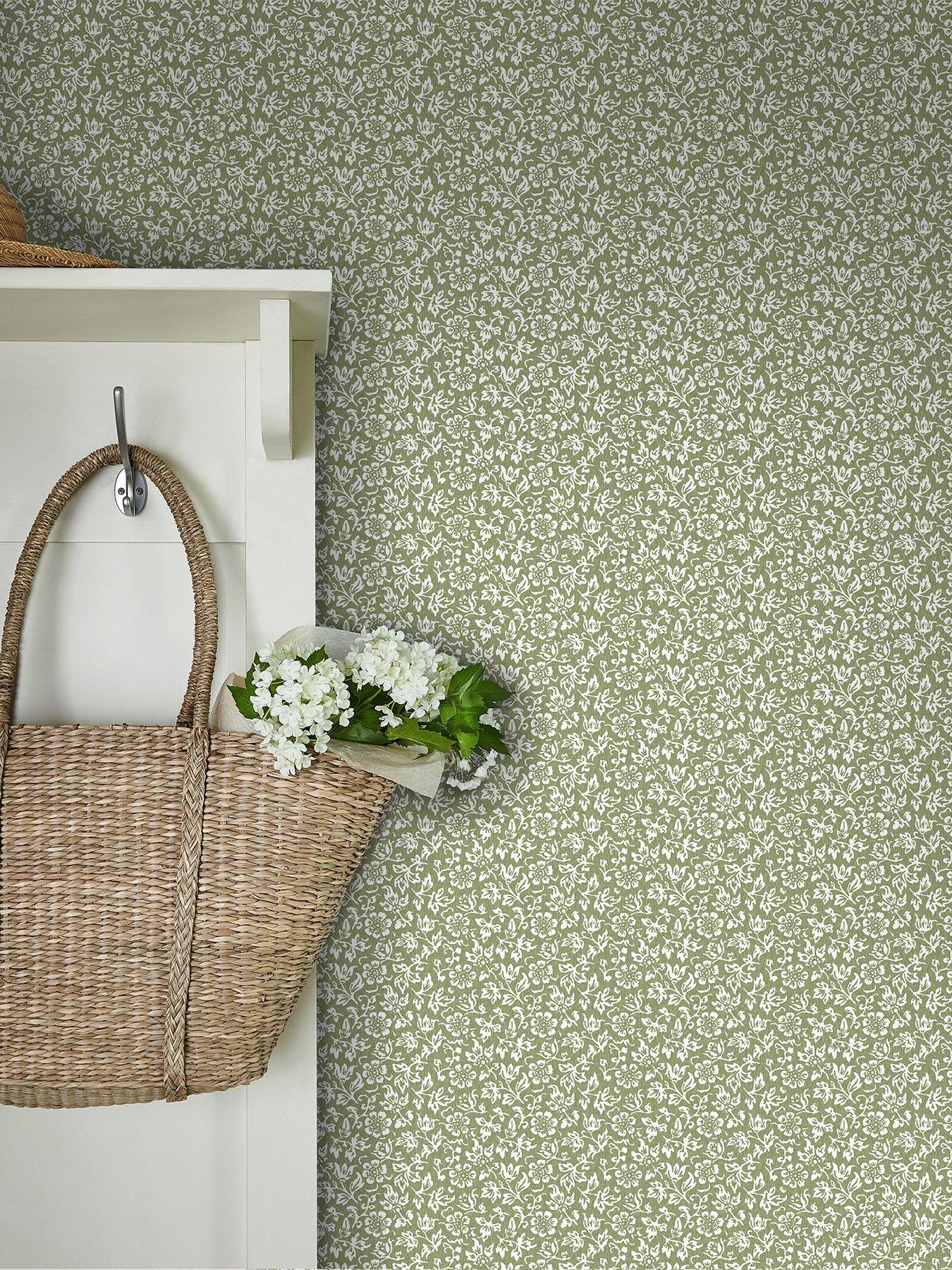Laura Ashley Sweet Alyssum Moss Green Wallpaper