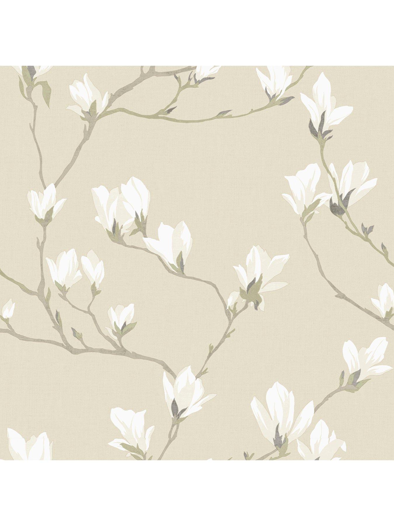 Image 2 of 4 of Laura Ashley Magnolia Grove Natural Wallpaper