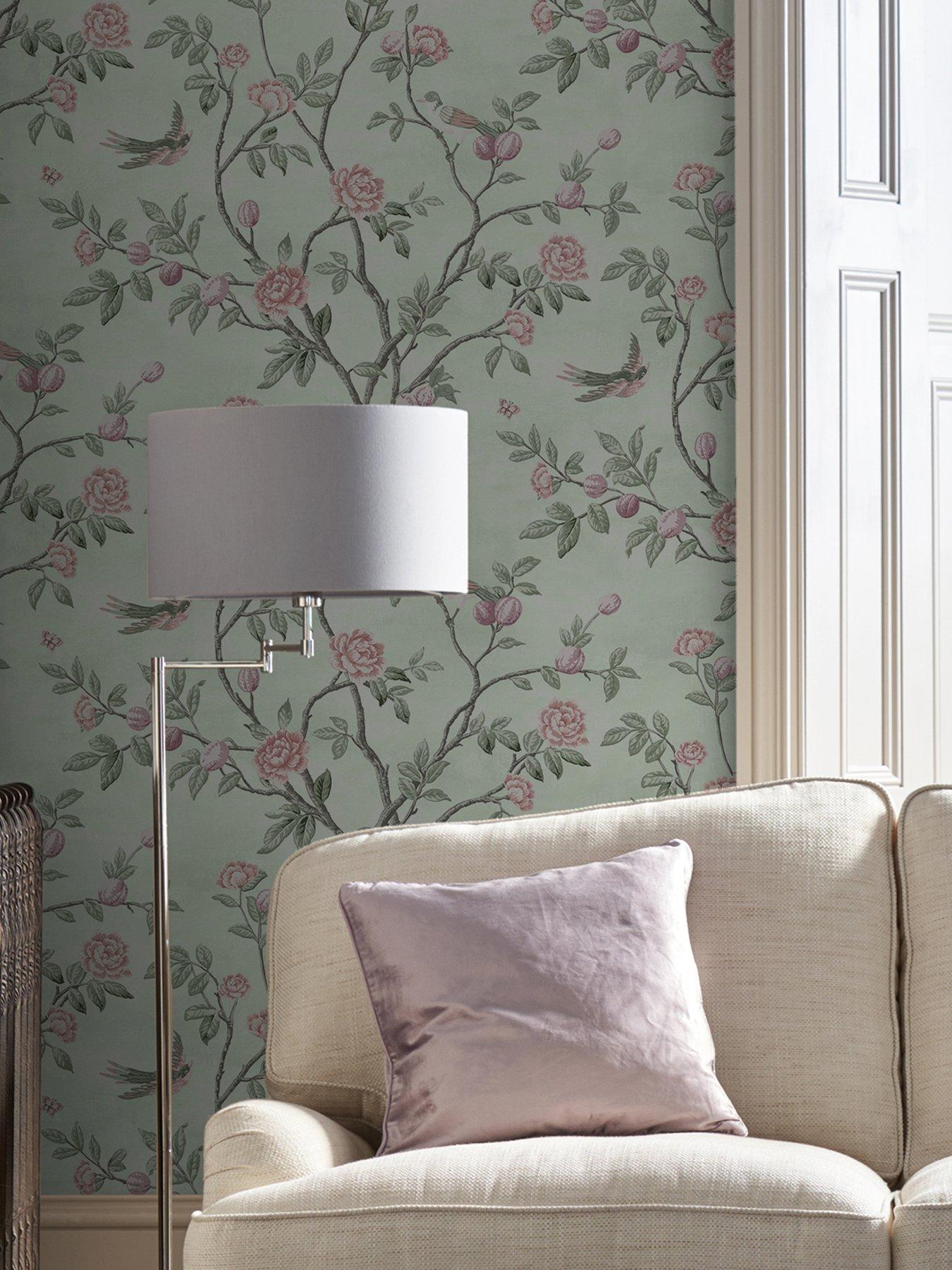 Laura Ashley Eglantine Eau De Nil Wallpaper