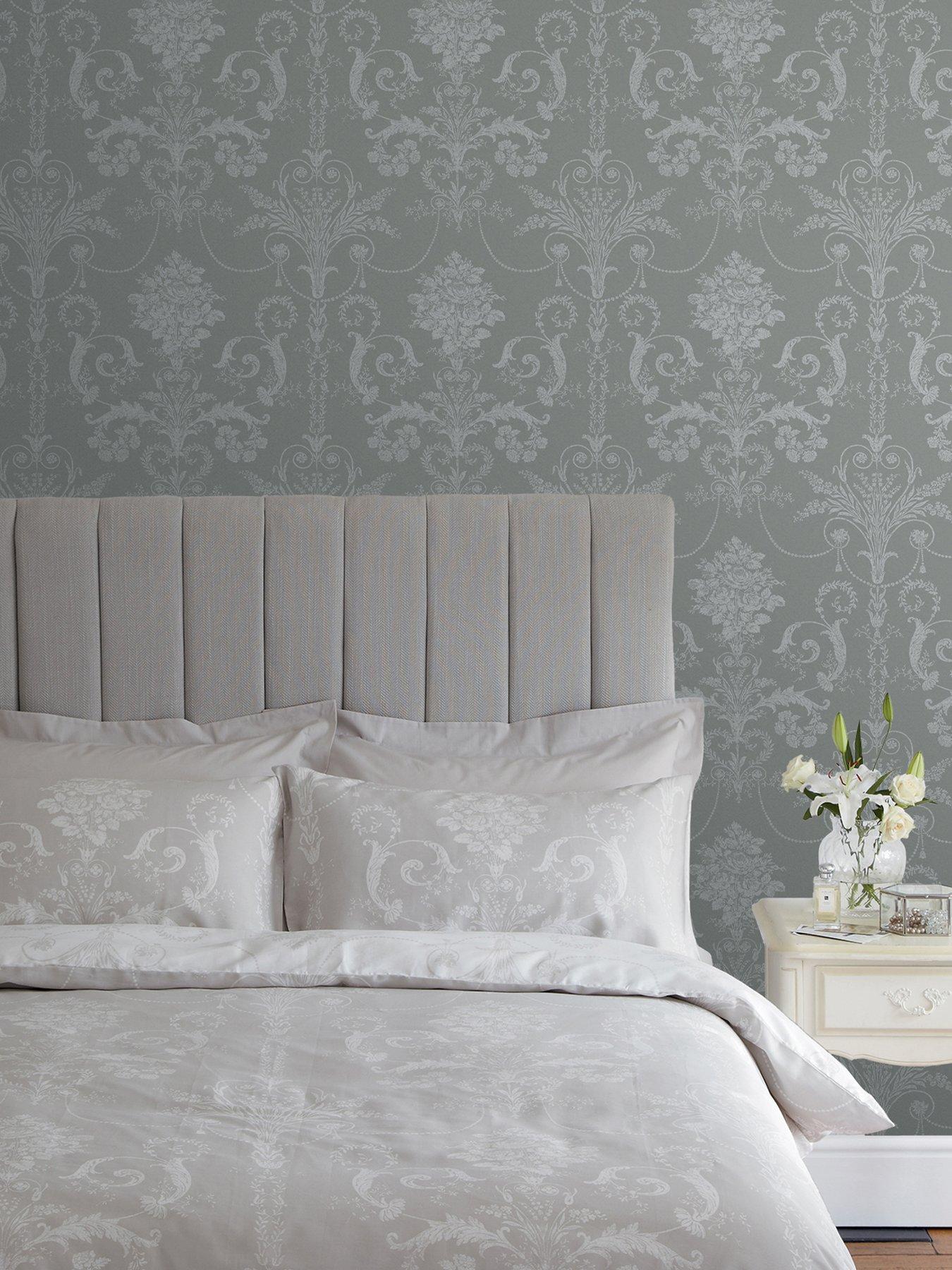 Laura Ashley Josette Steel Wallpaper