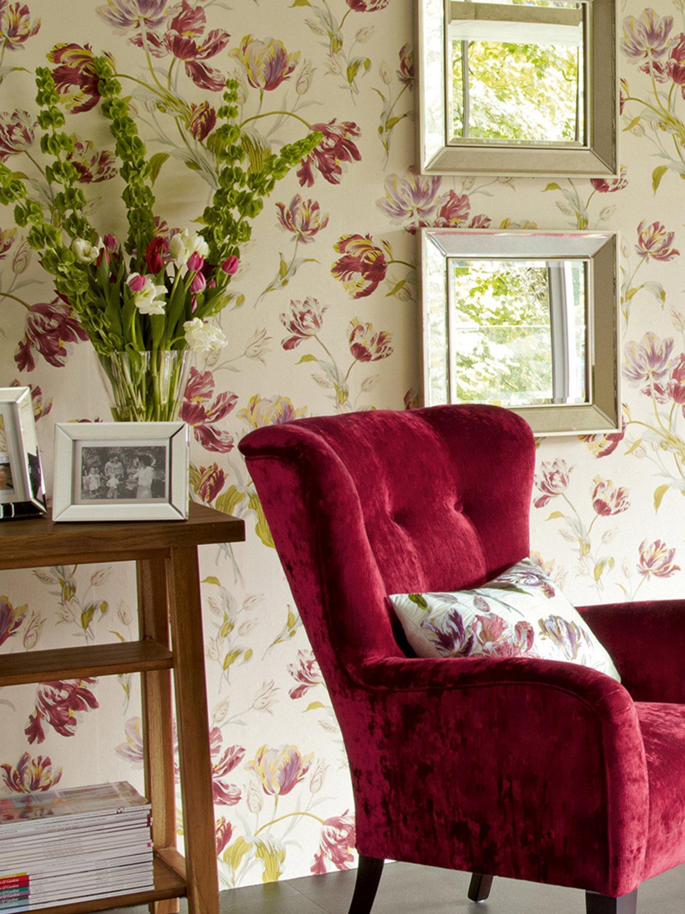 Laura Ashley Laura Ashley Gosford Cranberry Wallpaper