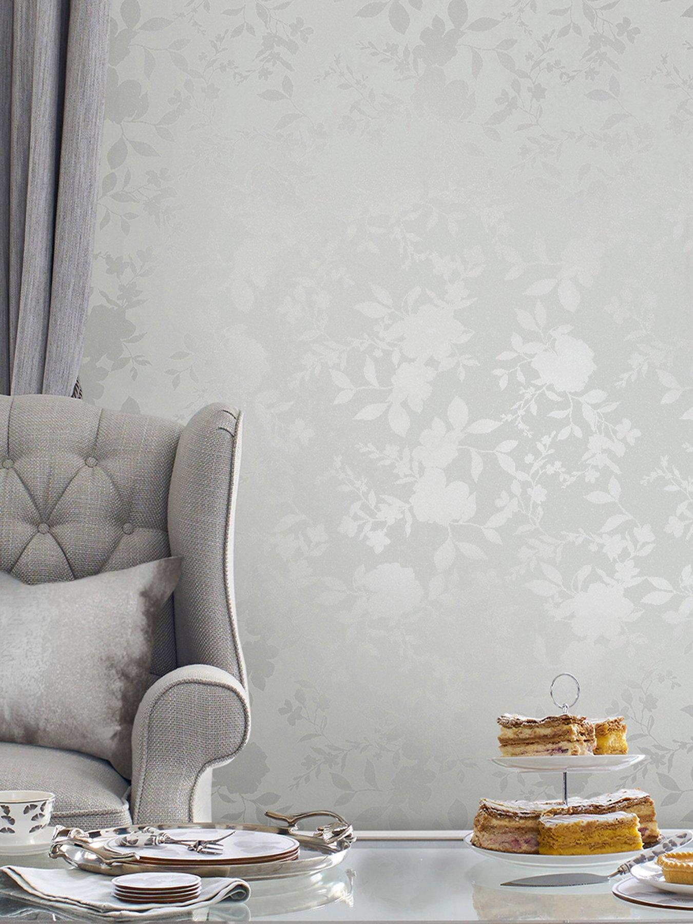 Laura Ashley Westbourne Silver Wallpaper