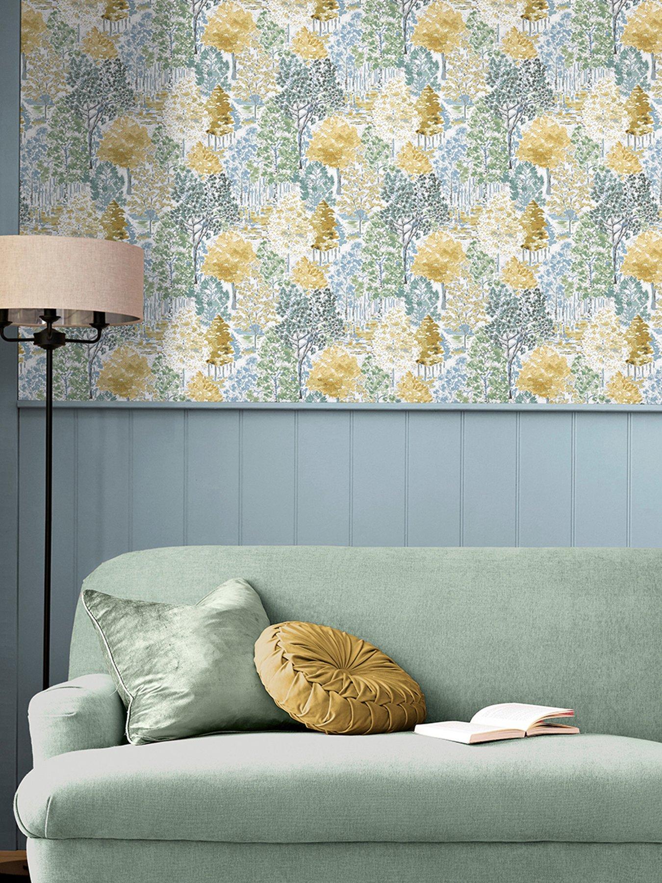 Laura Ashley Bernwood Ochre Yellow Wallpaper