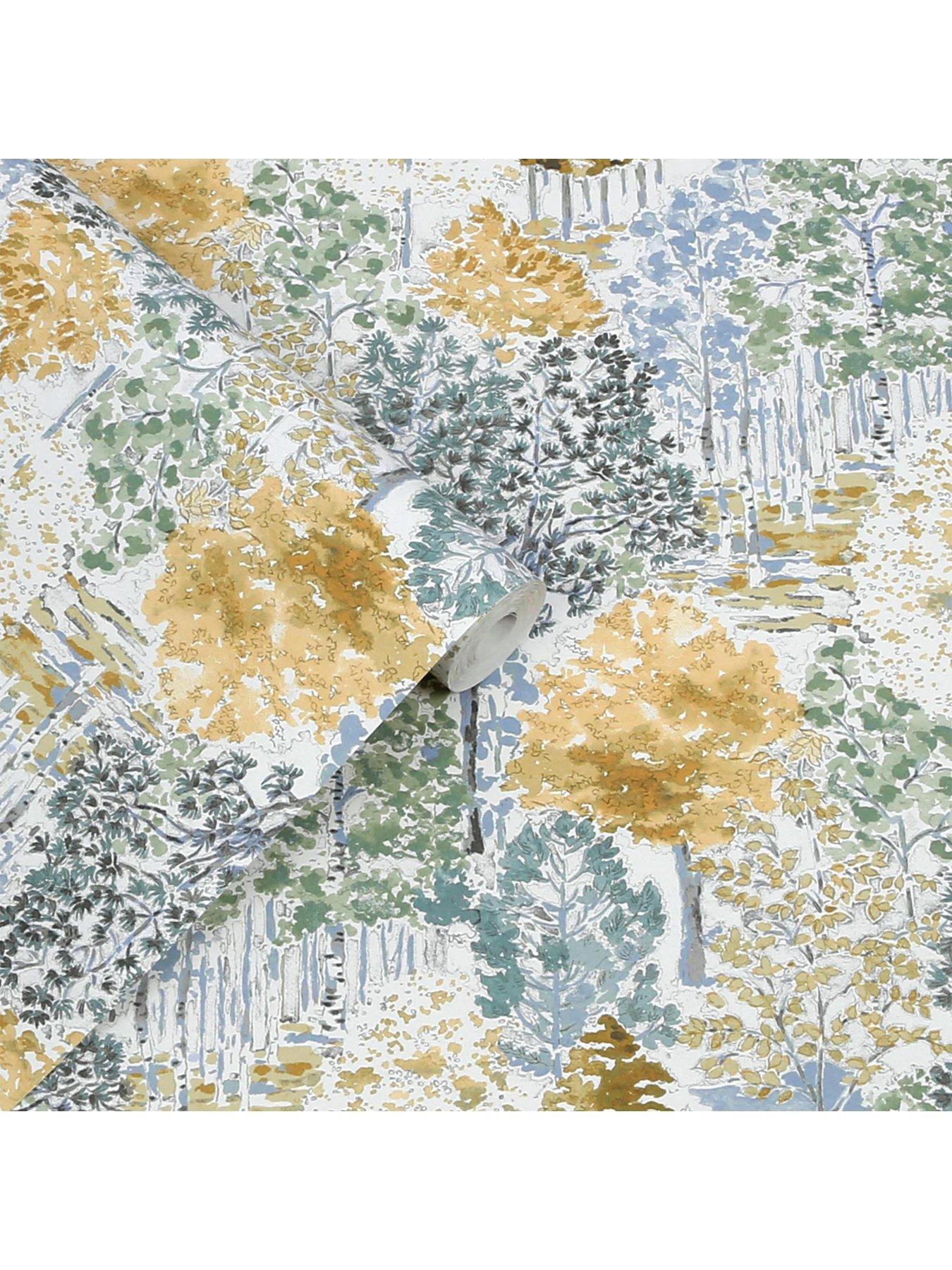Image 3 of 4 of Laura Ashley Bernwood Ochre Yellow Wallpaper