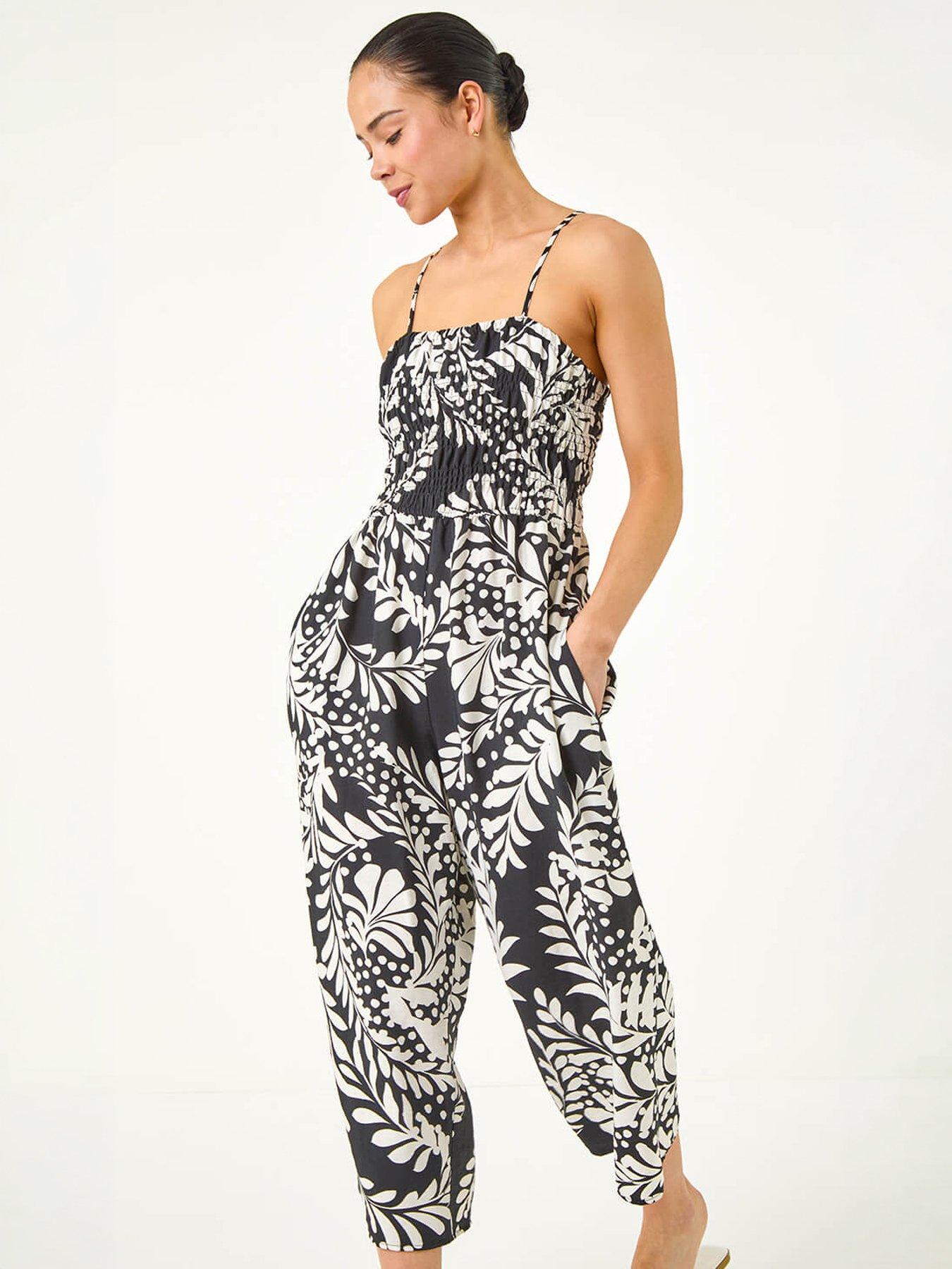 Image 5 of 5 of Roman Petite Shirred Bodice Jumpsuit