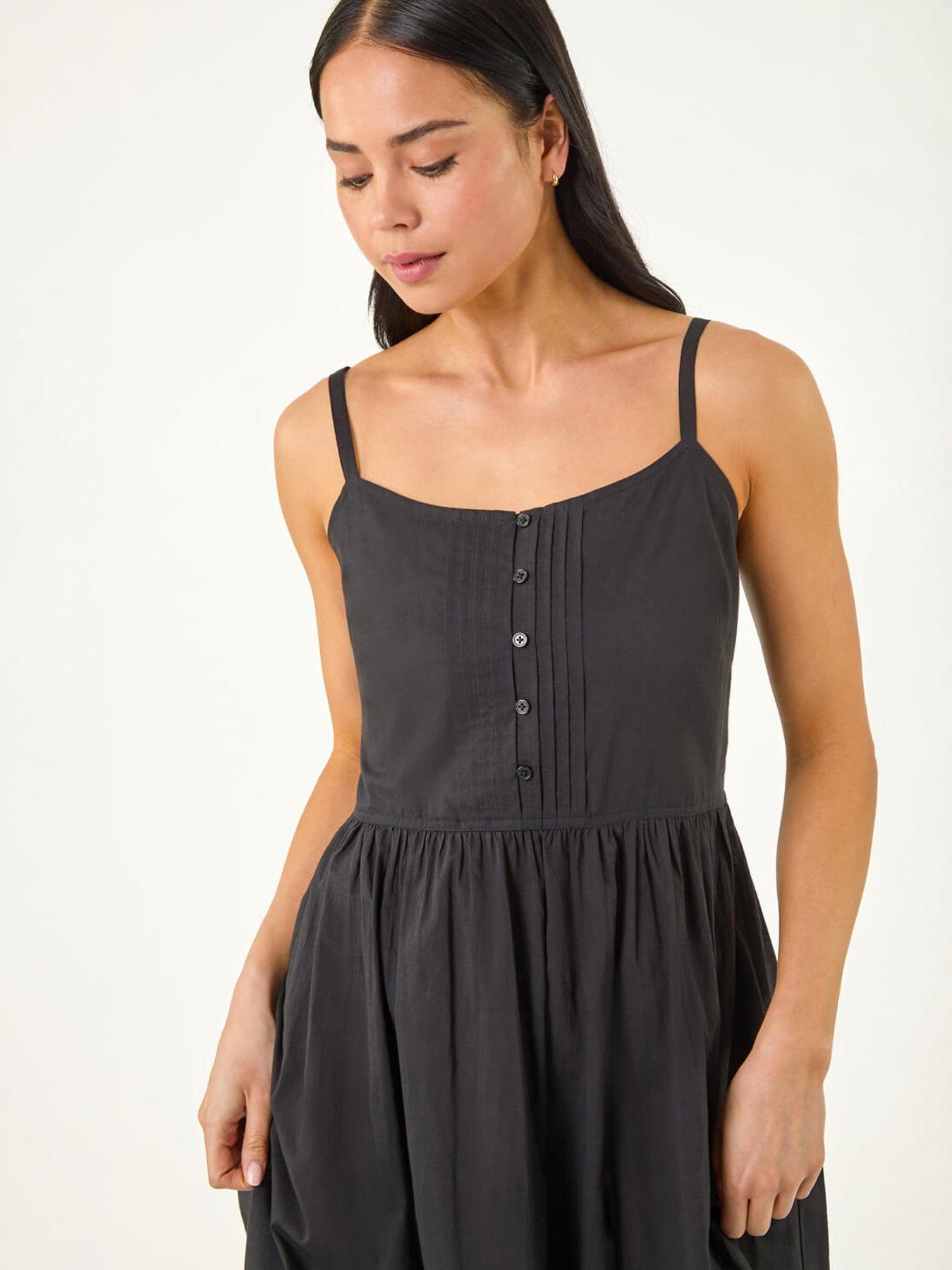 Image 3 of 5 of Roman Petite Cotton Button Front Midi Dress