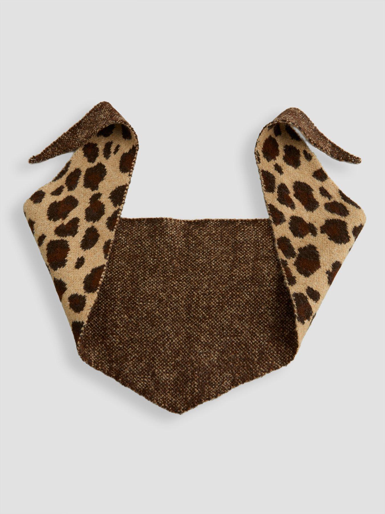 Image 4 of 5 of The Very Collection Girls Leopard Triangle Knit Scarf
