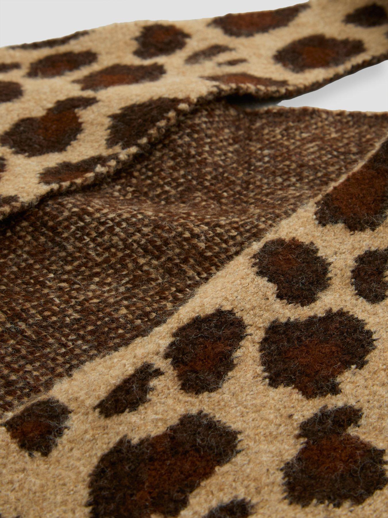 Image 5 of 5 of The Very Collection Girls Leopard Triangle Knit Scarf