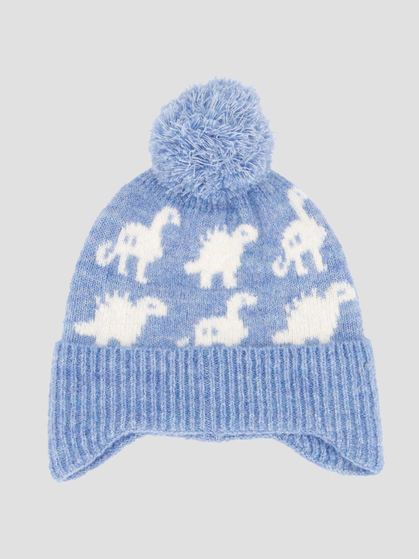 Image 2 of 4 of The Very Collection Toddler Dinosaur Hat, Snood And Mitten Set - Blue