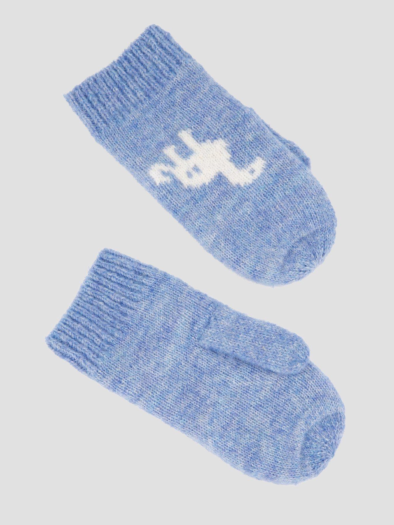 Image 3 of 4 of The Very Collection Toddler Dinosaur Hat, Snood And Mitten Set - Blue