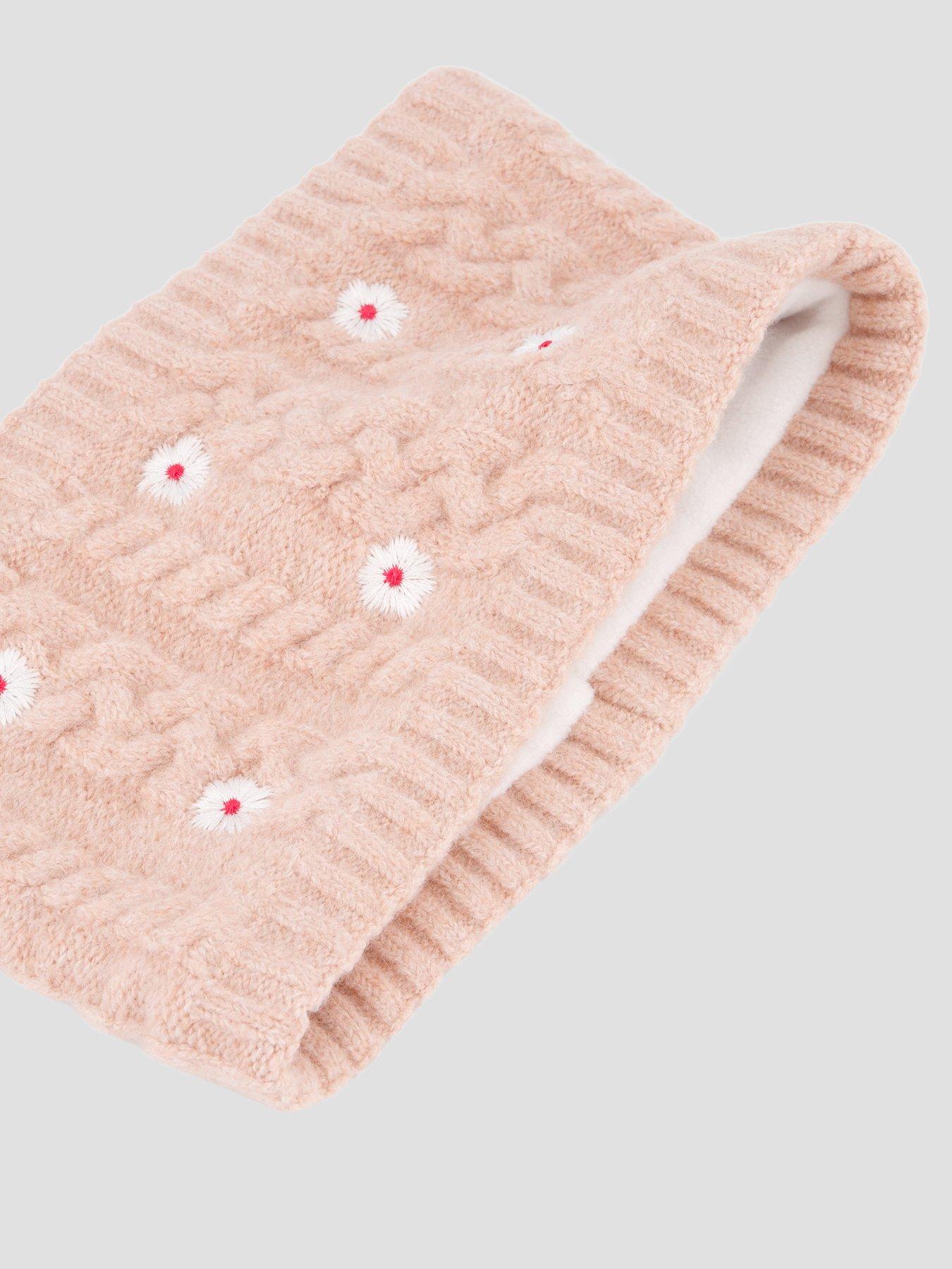 Image 4 of 4 of The Very Collection Girls Embroidered 3 Piece Hat Set (1 Years - 5 Years) - Pink