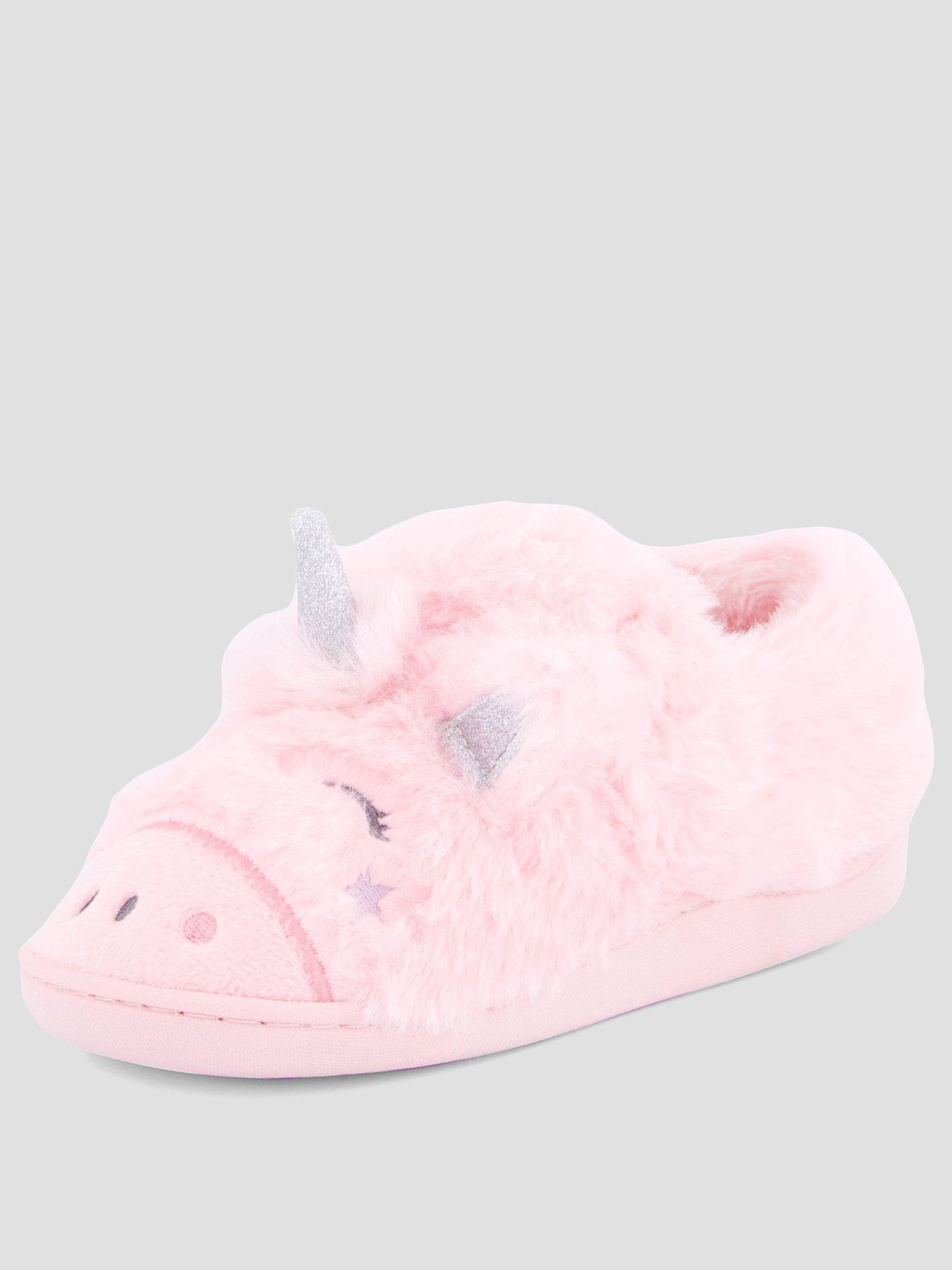 Image 2 of 7 of The Very Collection Girls 3d Unicorn Velcro Slipper