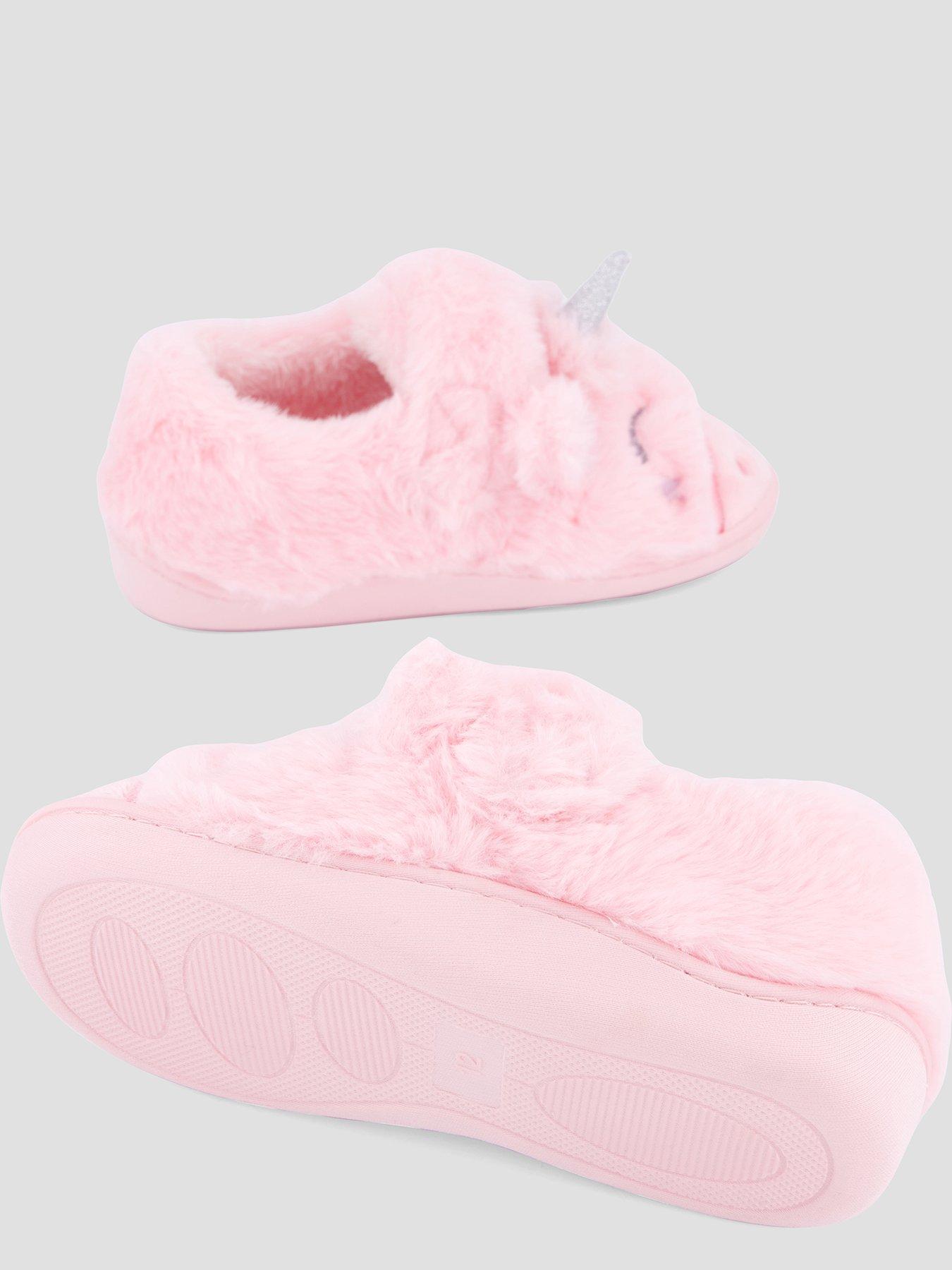 Image 4 of 7 of The Very Collection Girls 3d Unicorn Velcro Slipper