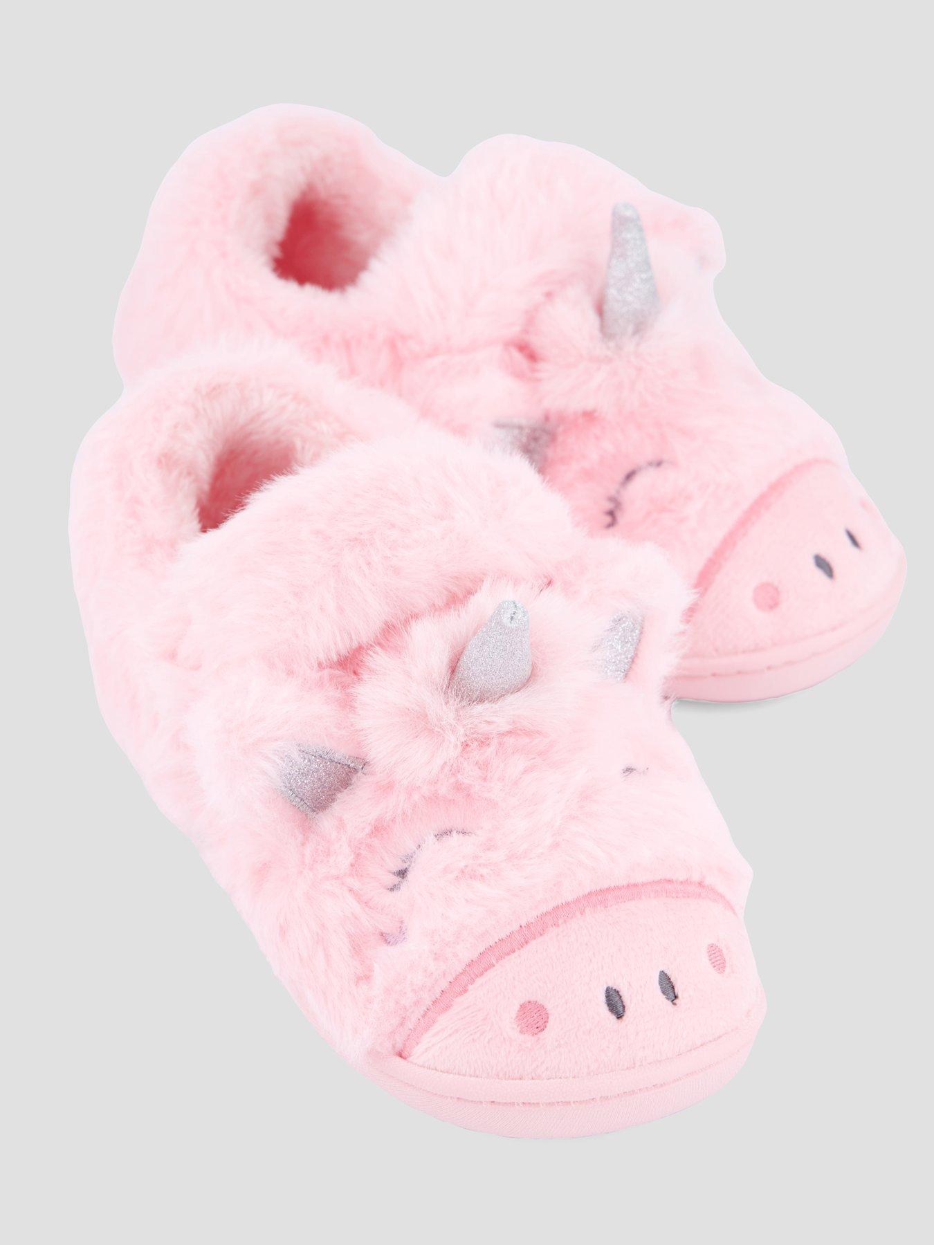 Image 5 of 7 of The Very Collection Girls 3d Unicorn Velcro Slipper