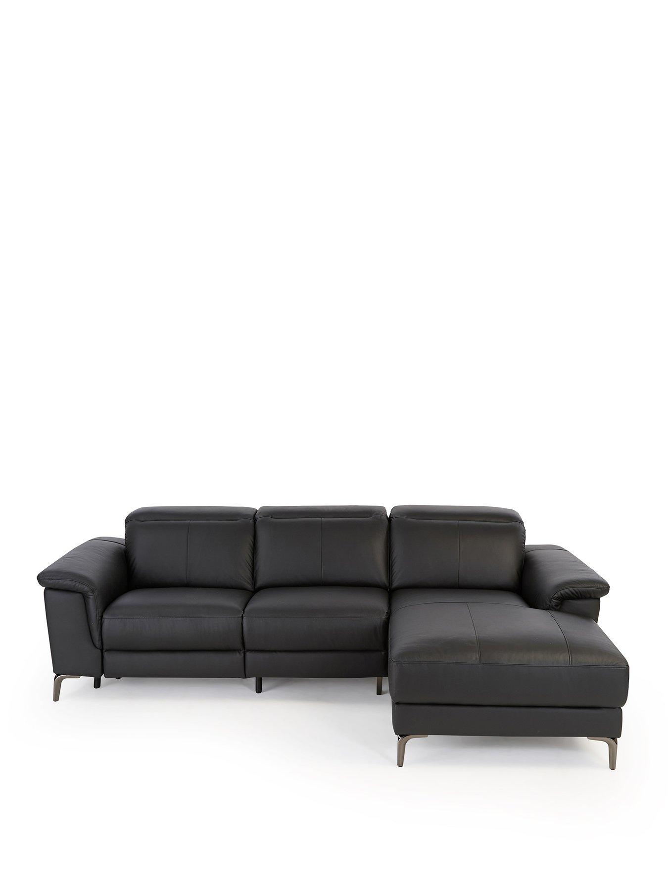 Image 2 of 8 of The Very Collection Lorenza Leather/Faux Leather Power Recliner Right Hand 3 Seater Chaise - FSC&reg; Certified