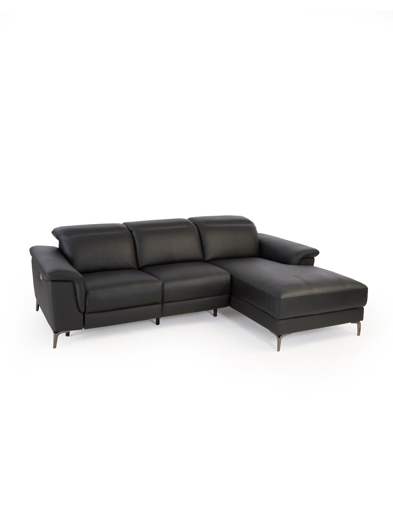 Image 3 of 8 of The Very Collection Lorenza Leather/Faux Leather Power Recliner Right Hand 3 Seater Chaise - FSC&reg; Certified