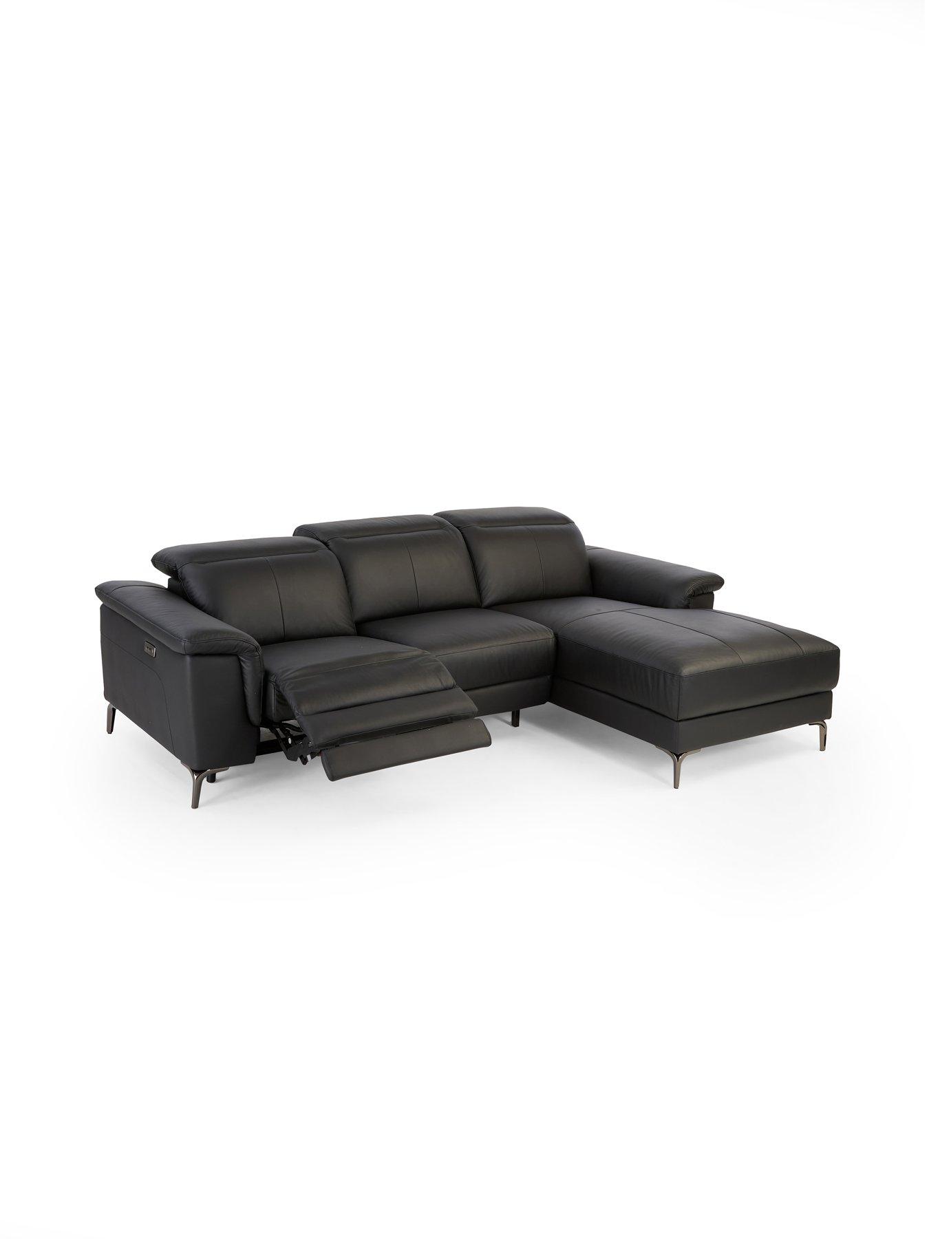 Image 4 of 8 of The Very Collection Lorenza Leather/Faux Leather Power Recliner Right Hand 3 Seater Chaise - FSC&reg; Certified
