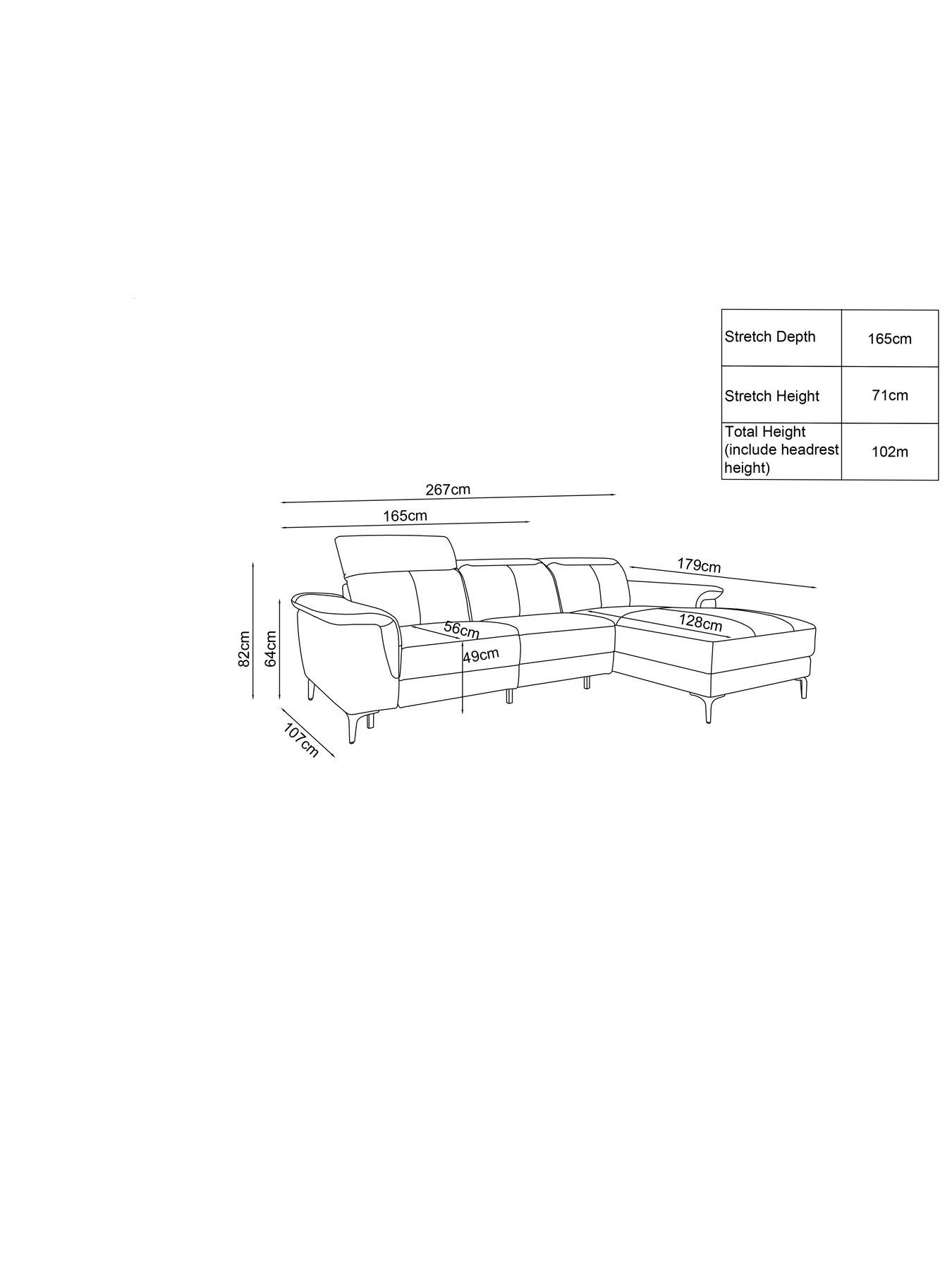 Image 7 of 8 of The Very Collection Lorenza Leather/Faux Leather Power Recliner Right Hand 3 Seater Chaise - FSC&reg; Certified