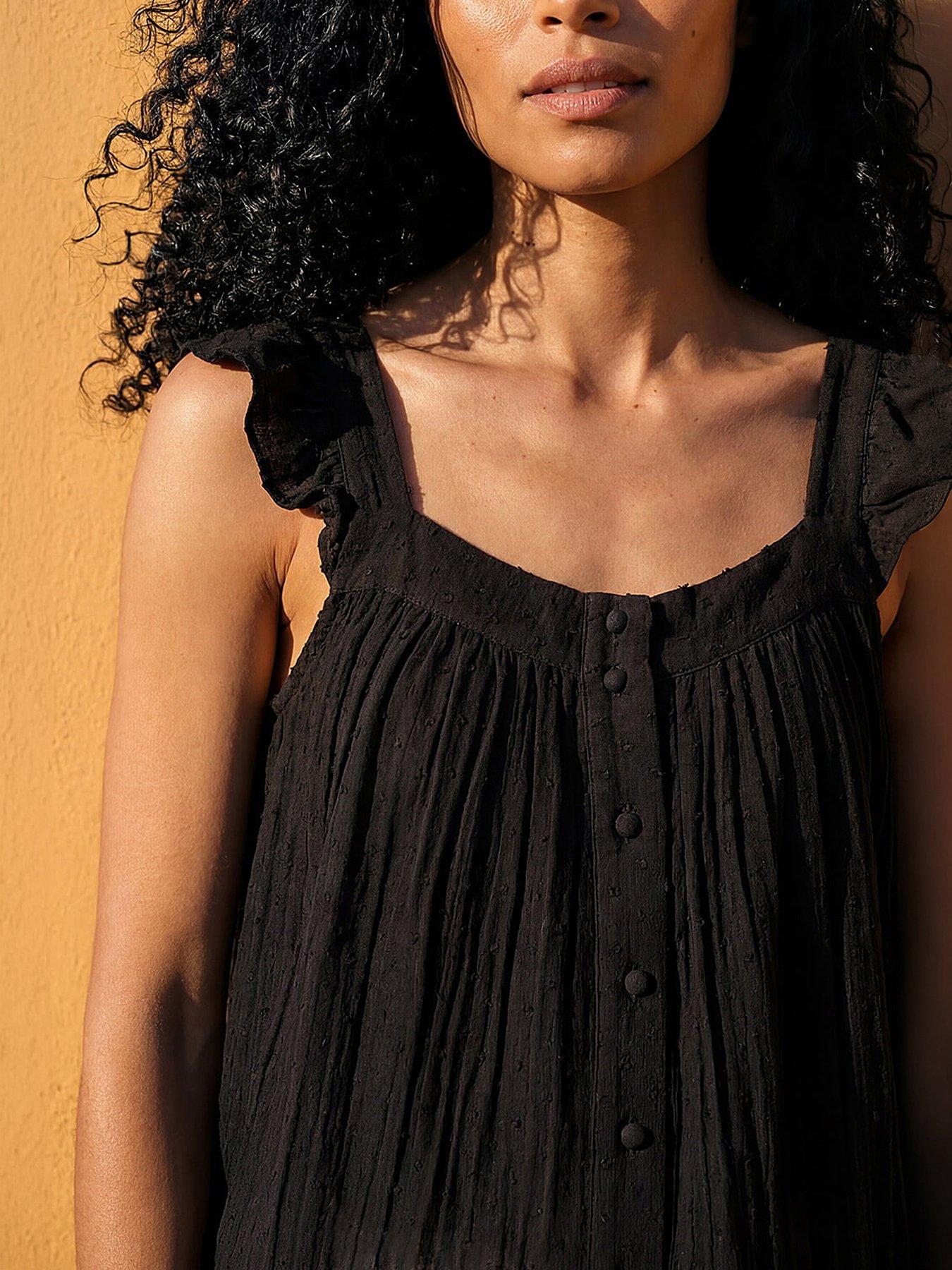 Image 4 of 5 of Roman Textured Frill Sleeve Cami Top