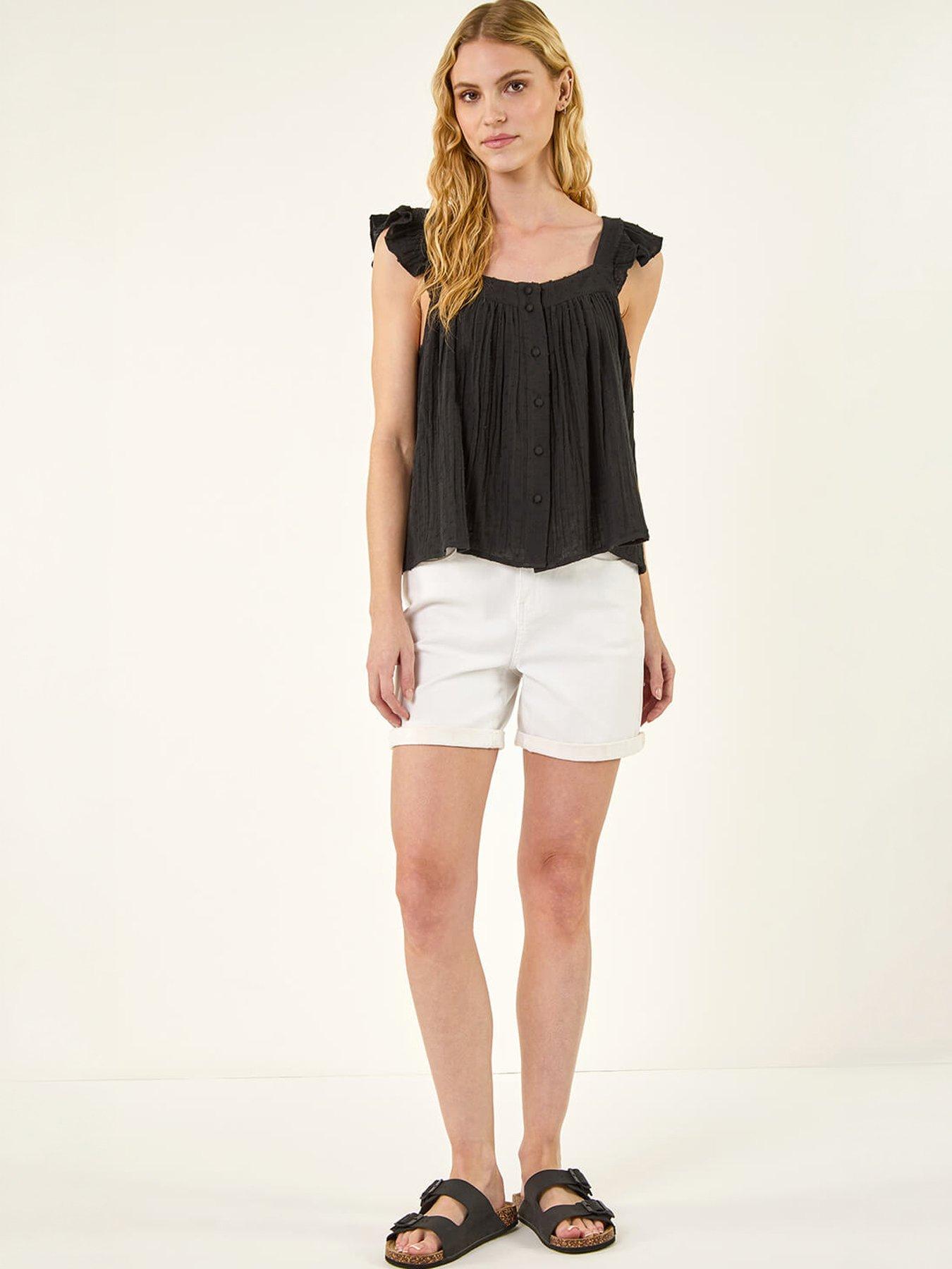 Image 5 of 5 of Roman Textured Frill Sleeve Cami Top