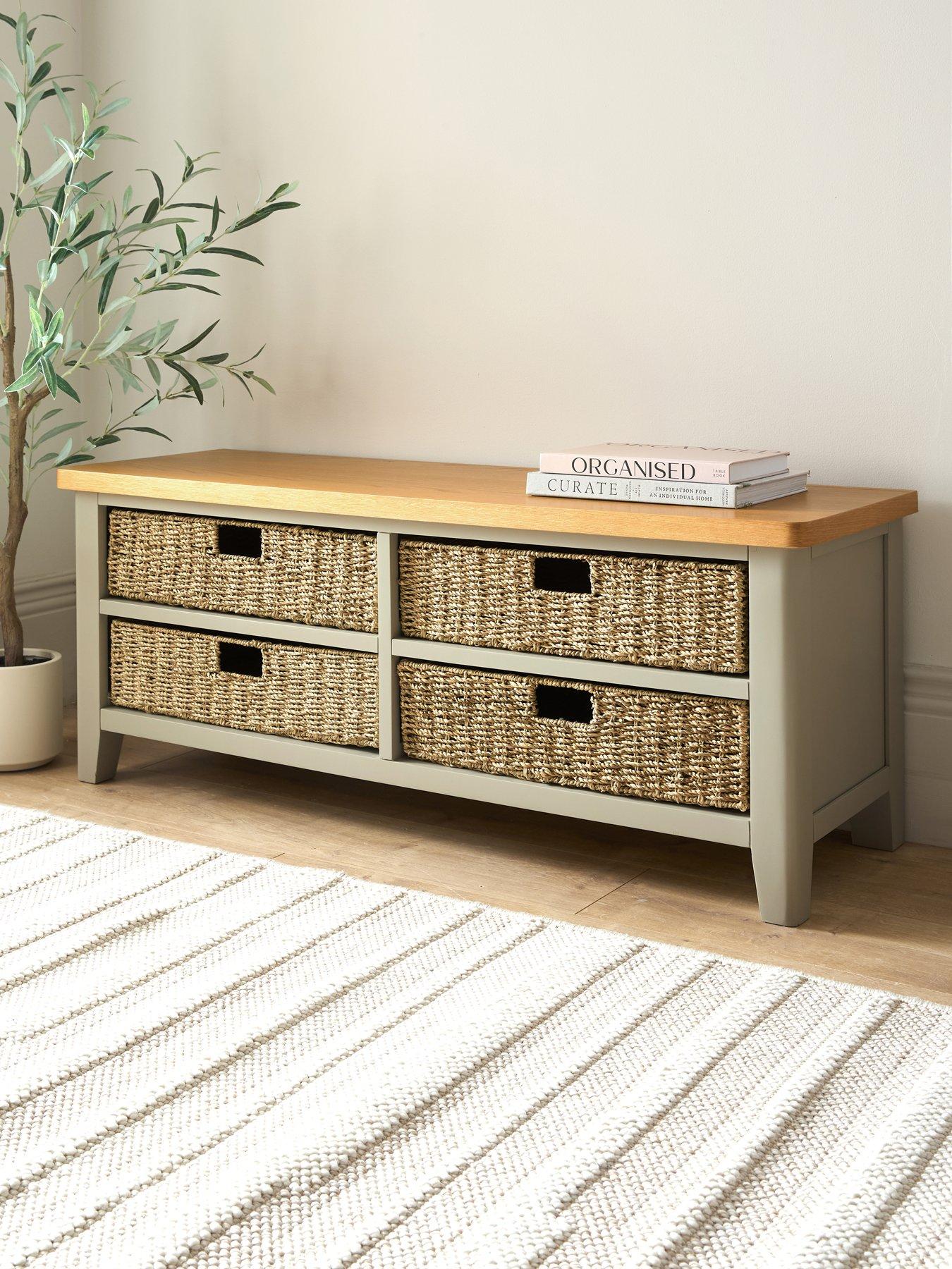 The Very Collection Malone Hallway Storage Bench - Grey/Oak