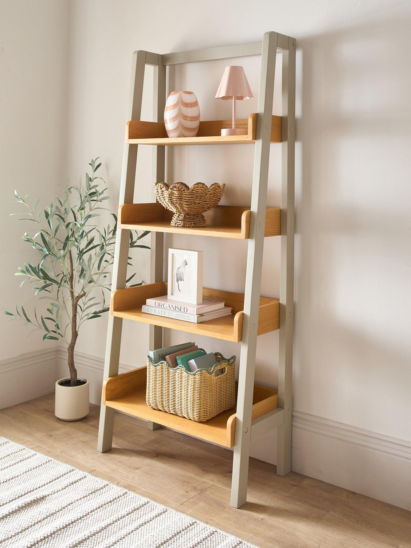 Image 1 of 6 of The Very Collection Malone Ladder Shelf - Grey/Oak