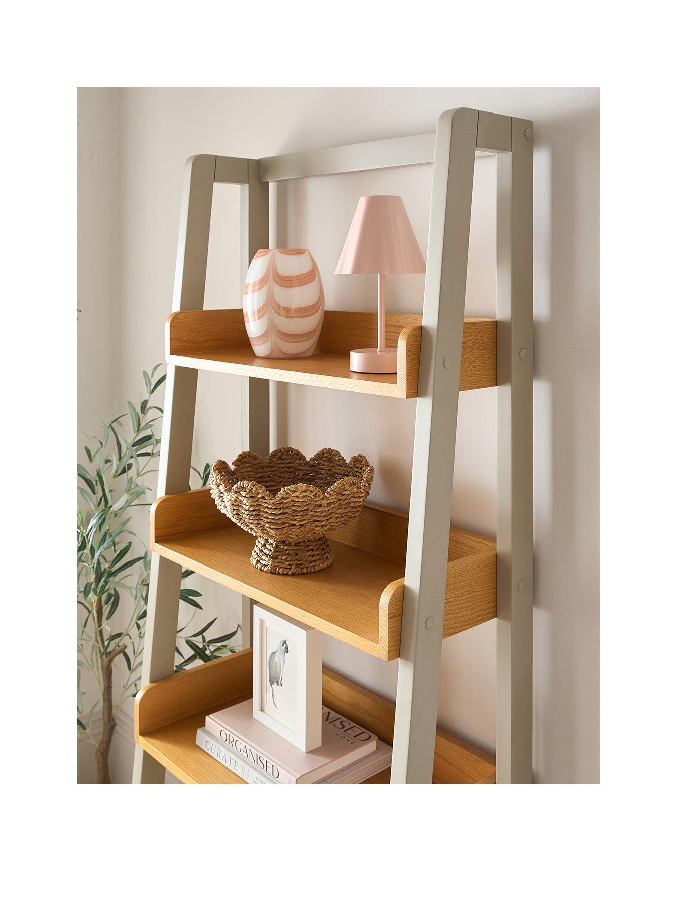 Image 2 of 6 of The Very Collection Malone Ladder Shelf - Grey/Oak