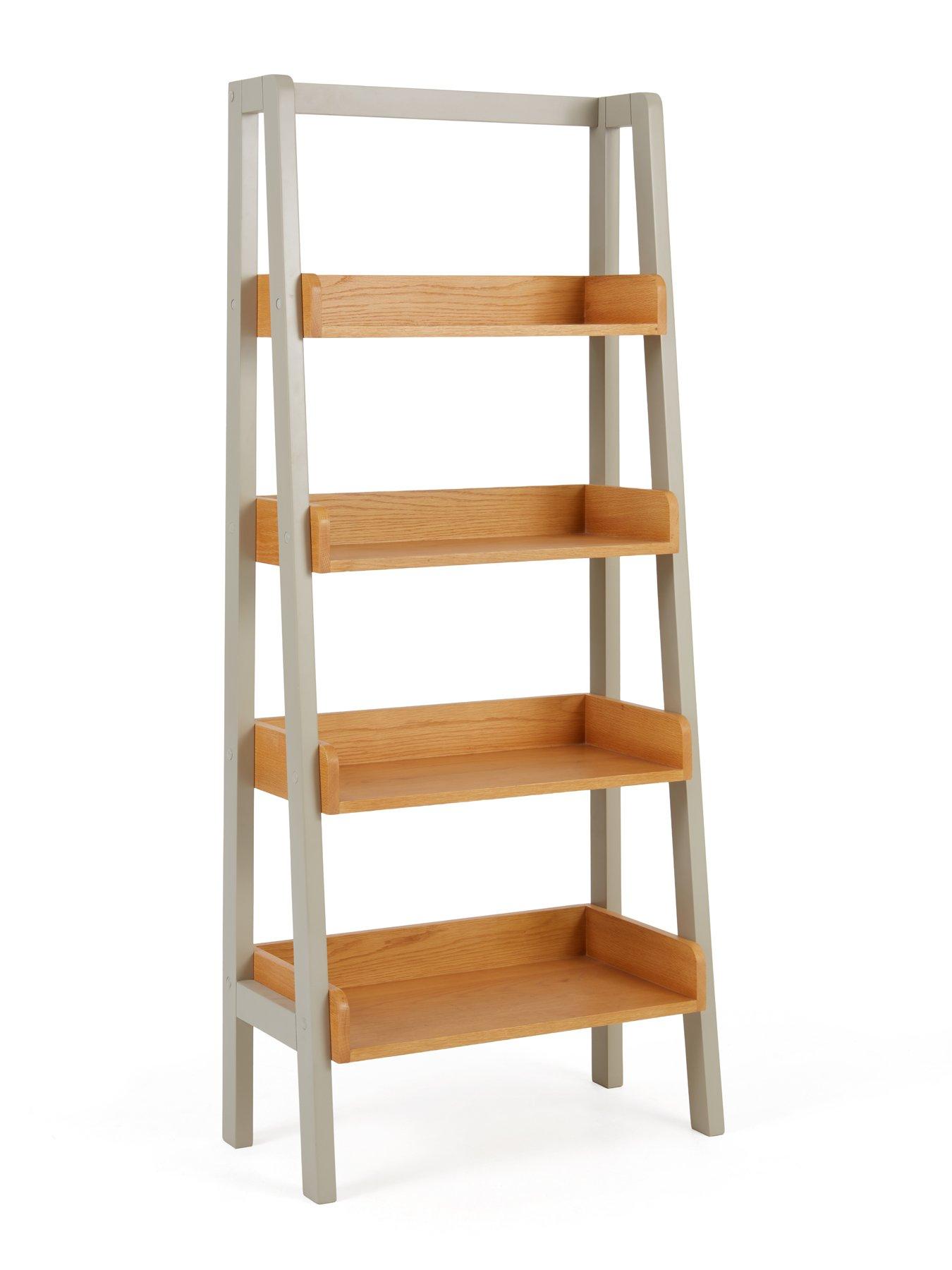 Image 4 of 6 of The Very Collection Malone Ladder Shelf - Grey/Oak