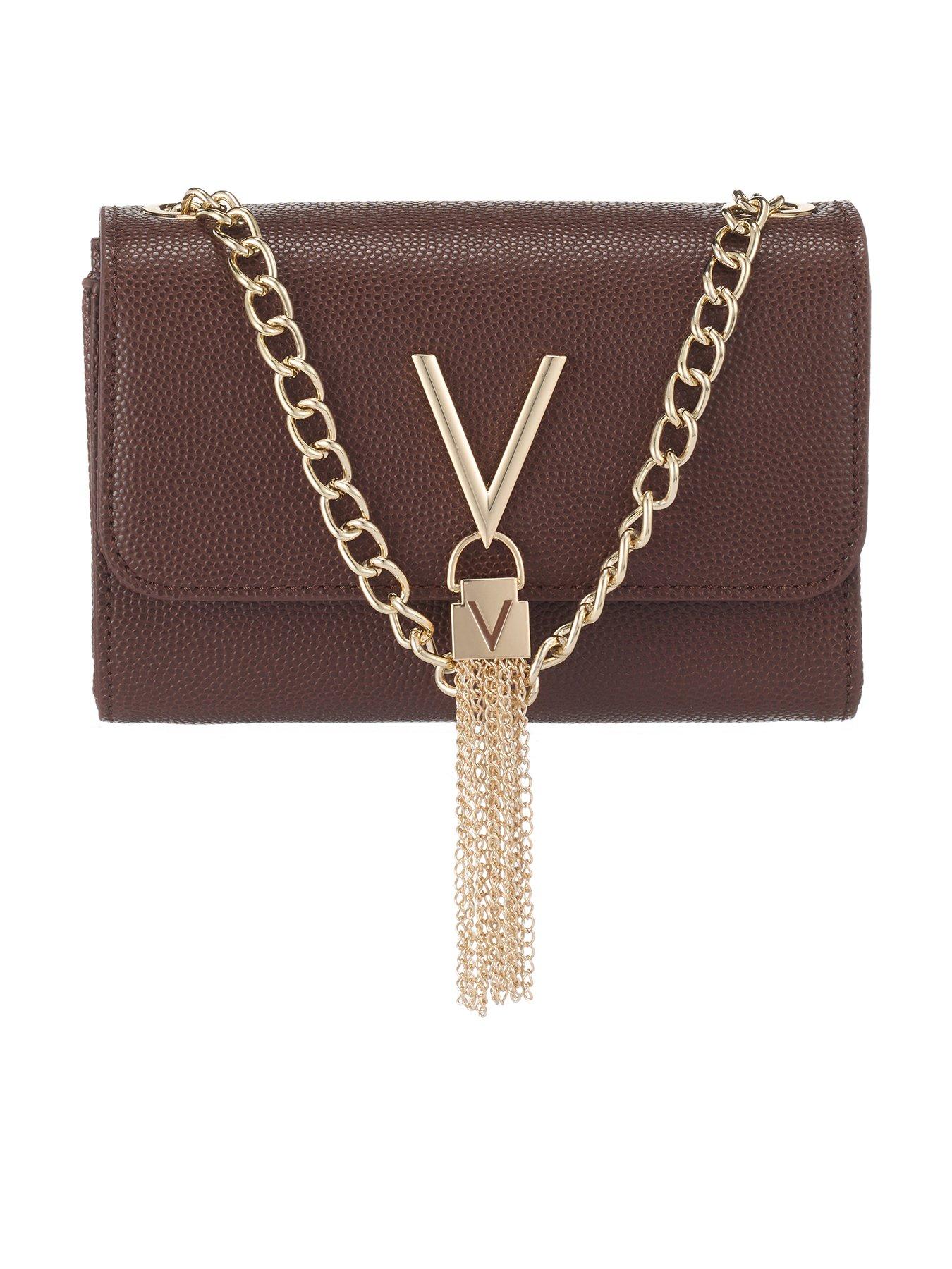Image 1 of 6 of Valentino Divina Pochette Bag - Brown
