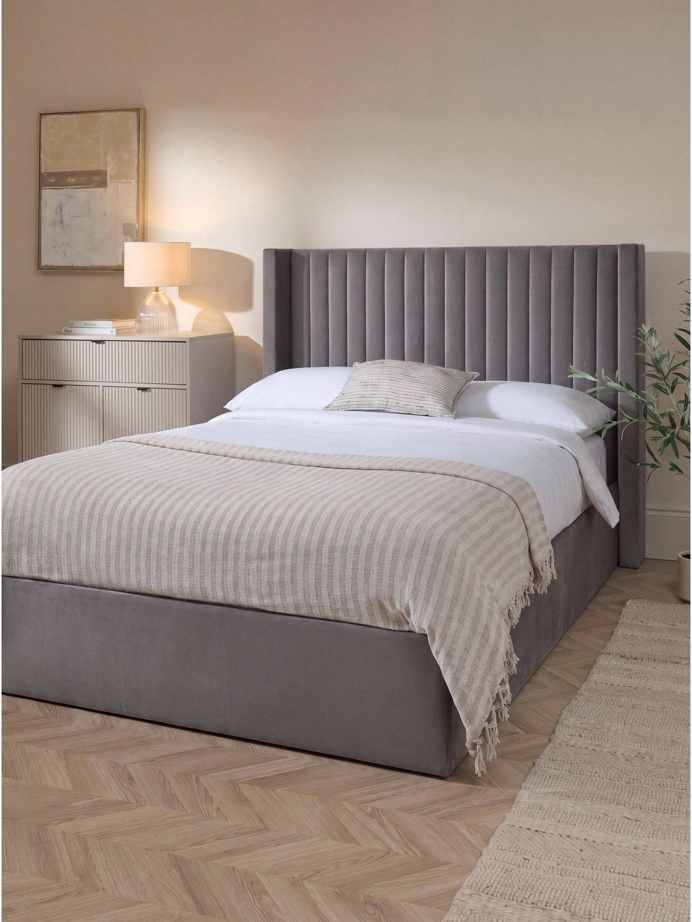 Image 1 of 7 of The Very Collection Haywood End Lift Up Storage Ottoman Bed with Mattress Options (Buy &amp; SAVE!) - Grey