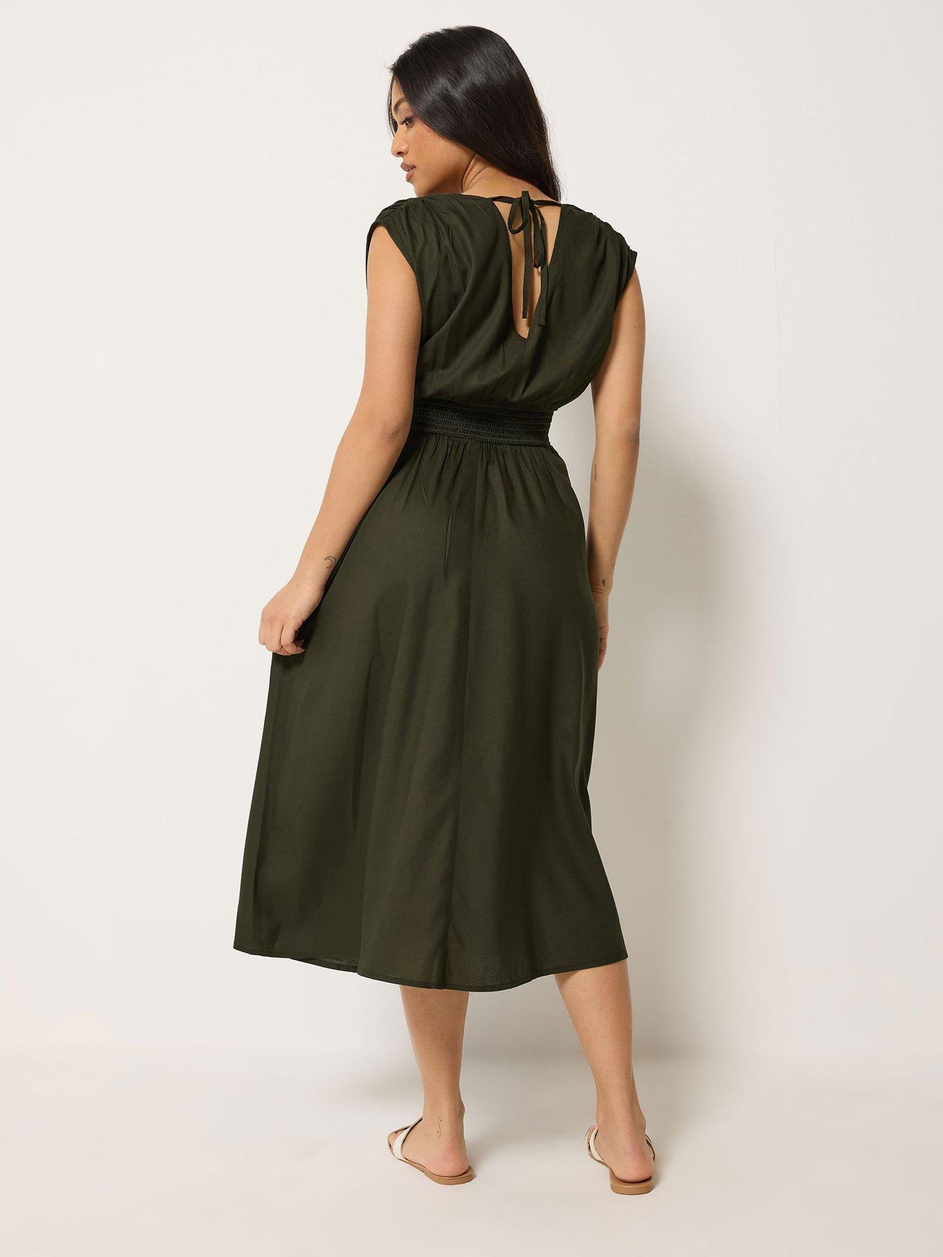 Image 2 of 4 of PixieGirl Petite Wrap Front Midi Dress