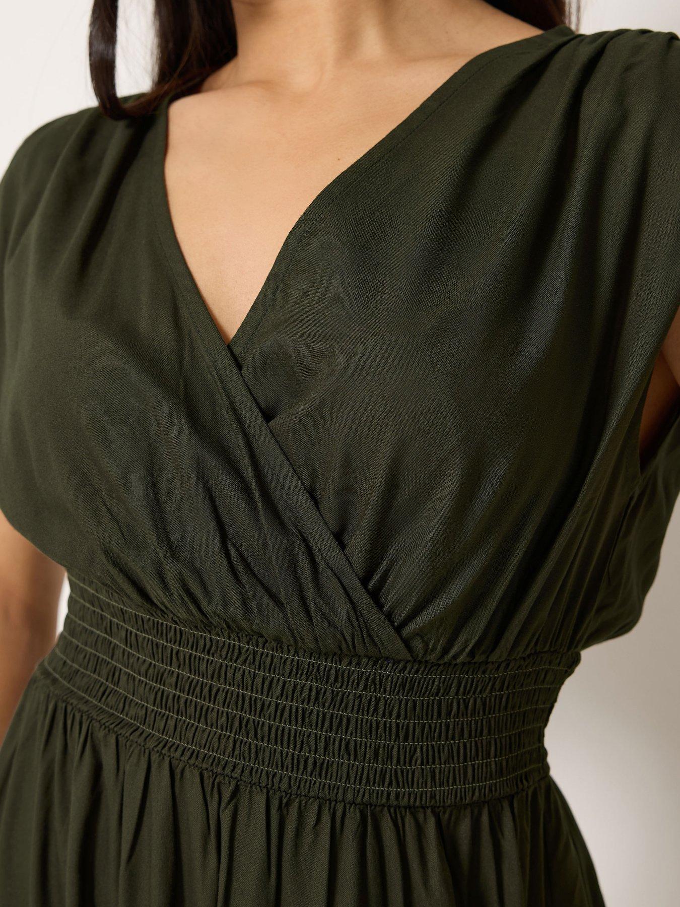Image 4 of 4 of PixieGirl Petite Wrap Front Midi Dress