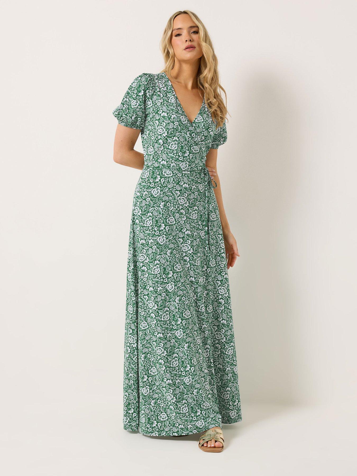 Long Tall Sally Floral Wrap Maxi Dress - Green | Very