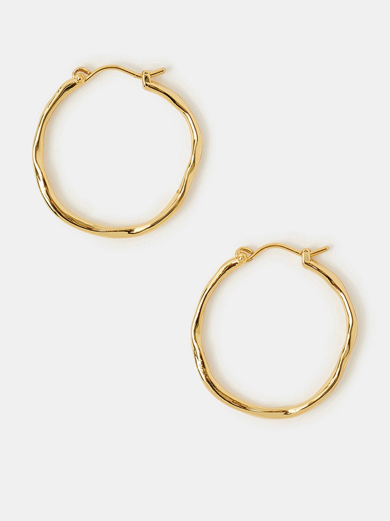 Accessorize 14ct Gold-plated Molten Hoop Earrings