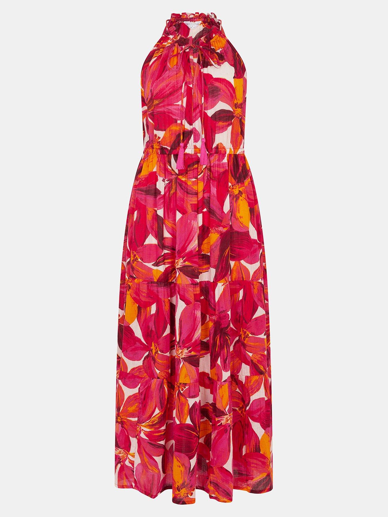 Accessorize Halter Neck Floral Print Midi Dress | Very