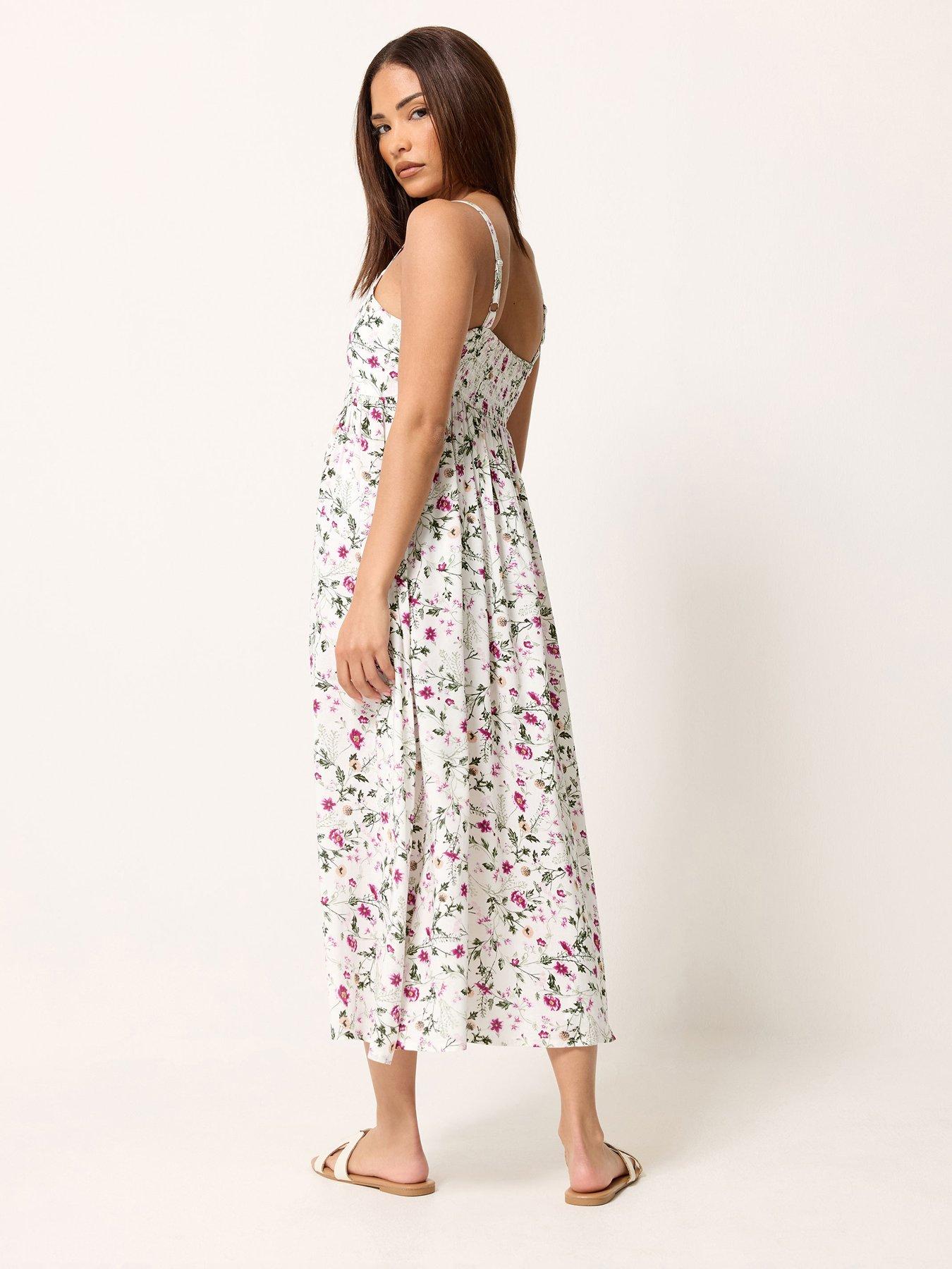 Image 2 of 4 of PixieGirl Petite Ditsy Print Midi Dress