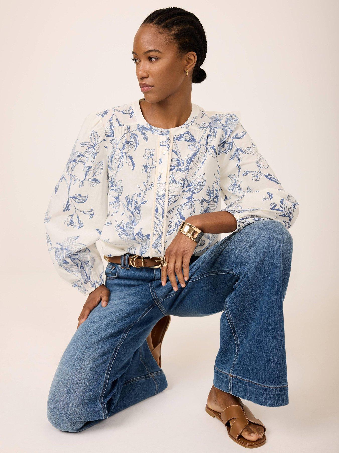 Mint Velvet Blue Floral Print Blouse