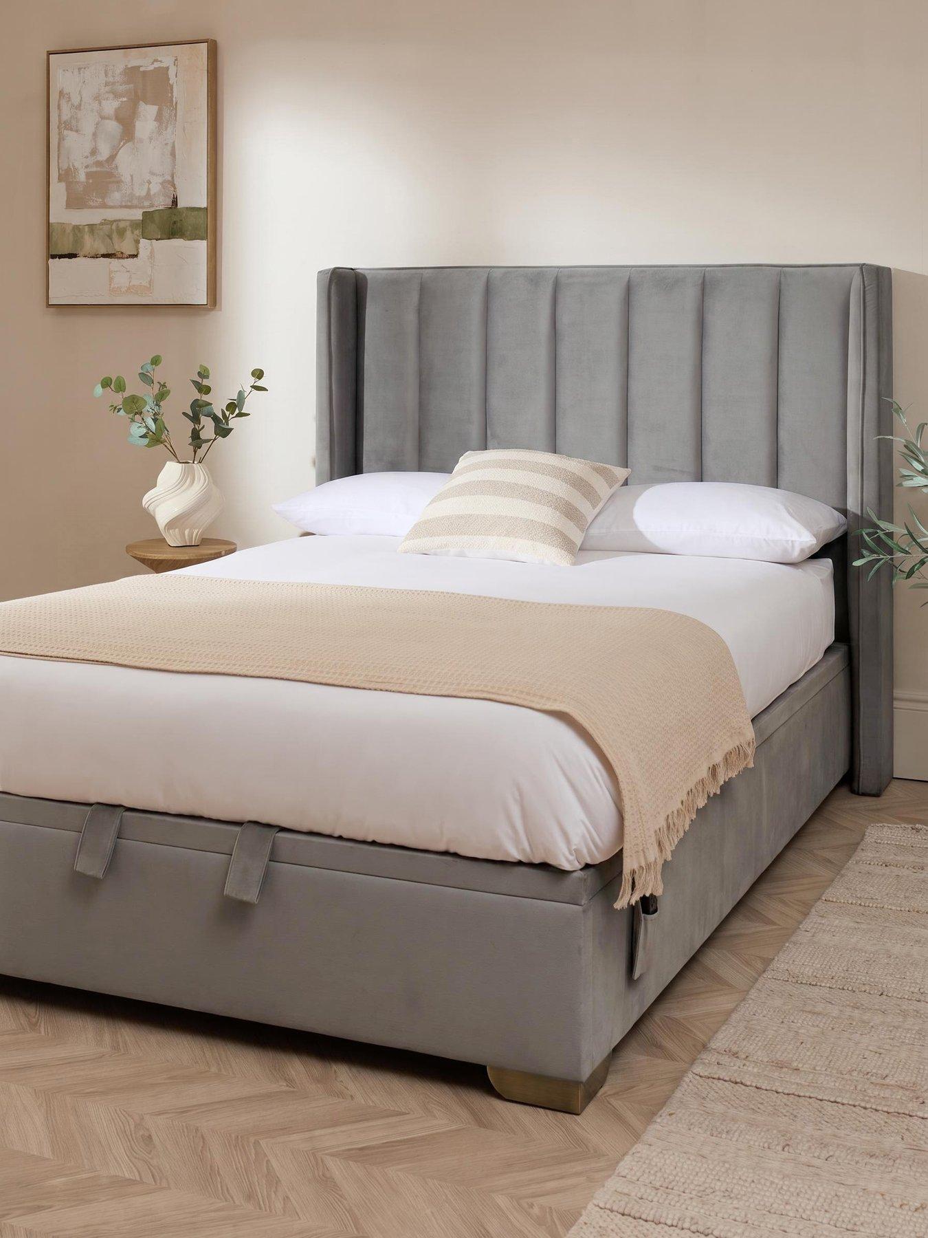 The Very Collection New Dakota Velvet Auto End Lift Up Double Bed
