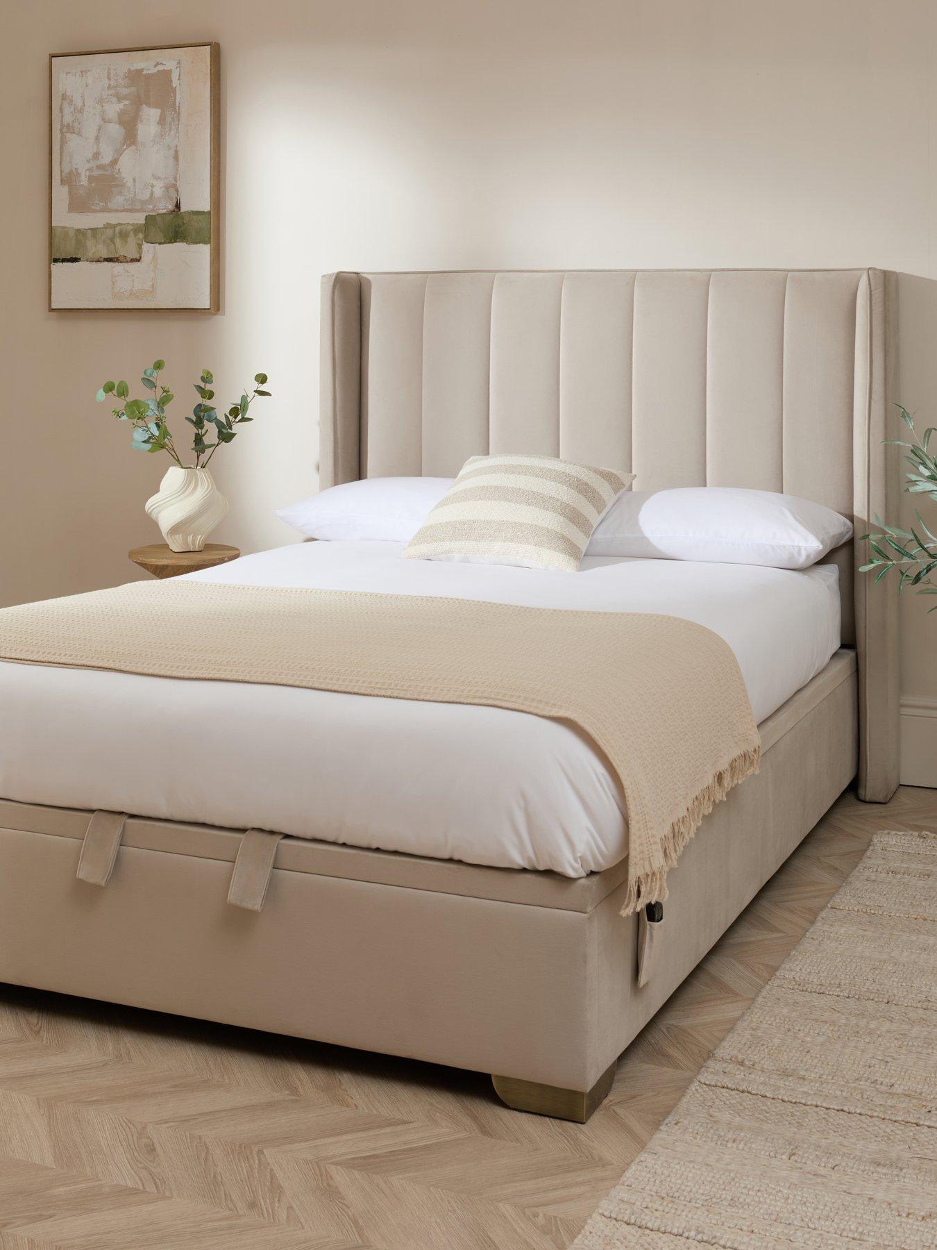 The Very Collection New Dakota Velvet Auto End Lift Up Double Bed